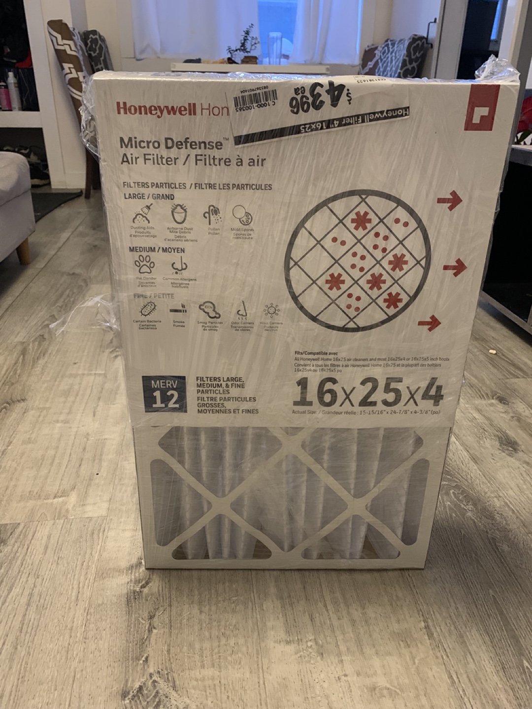 Honeywell Home Micro Defence Air Filter 16x25x4 MERV 12 - photo 2