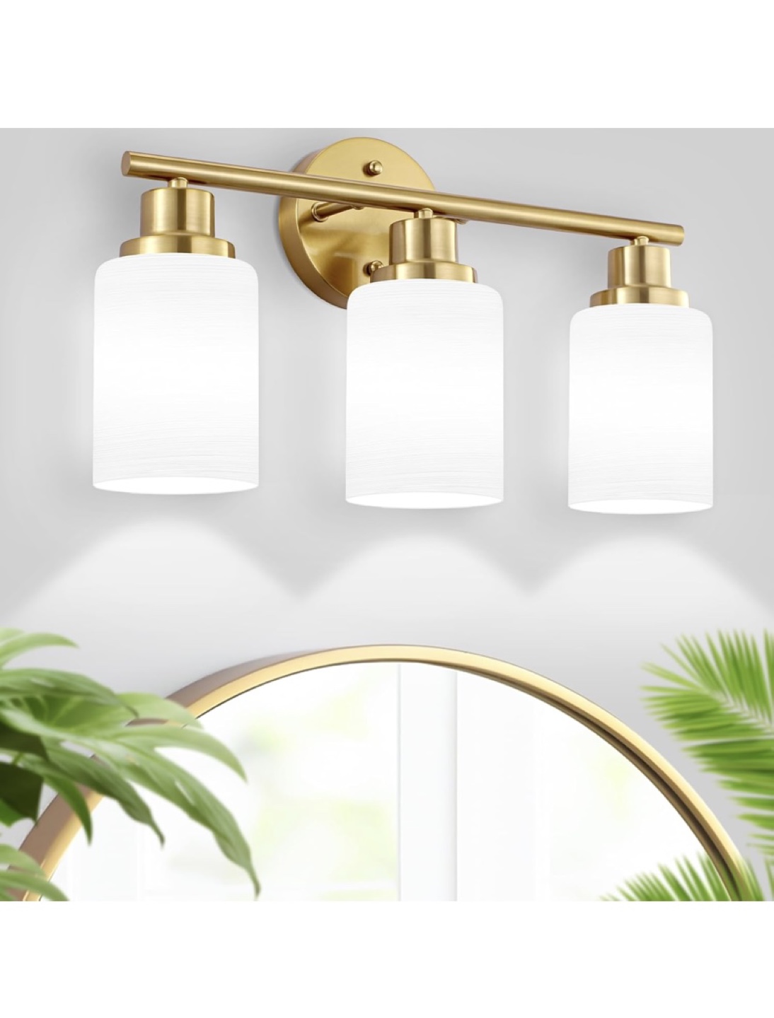 Brushed Gold 3-Light Bathroom Vanity Light Fixture