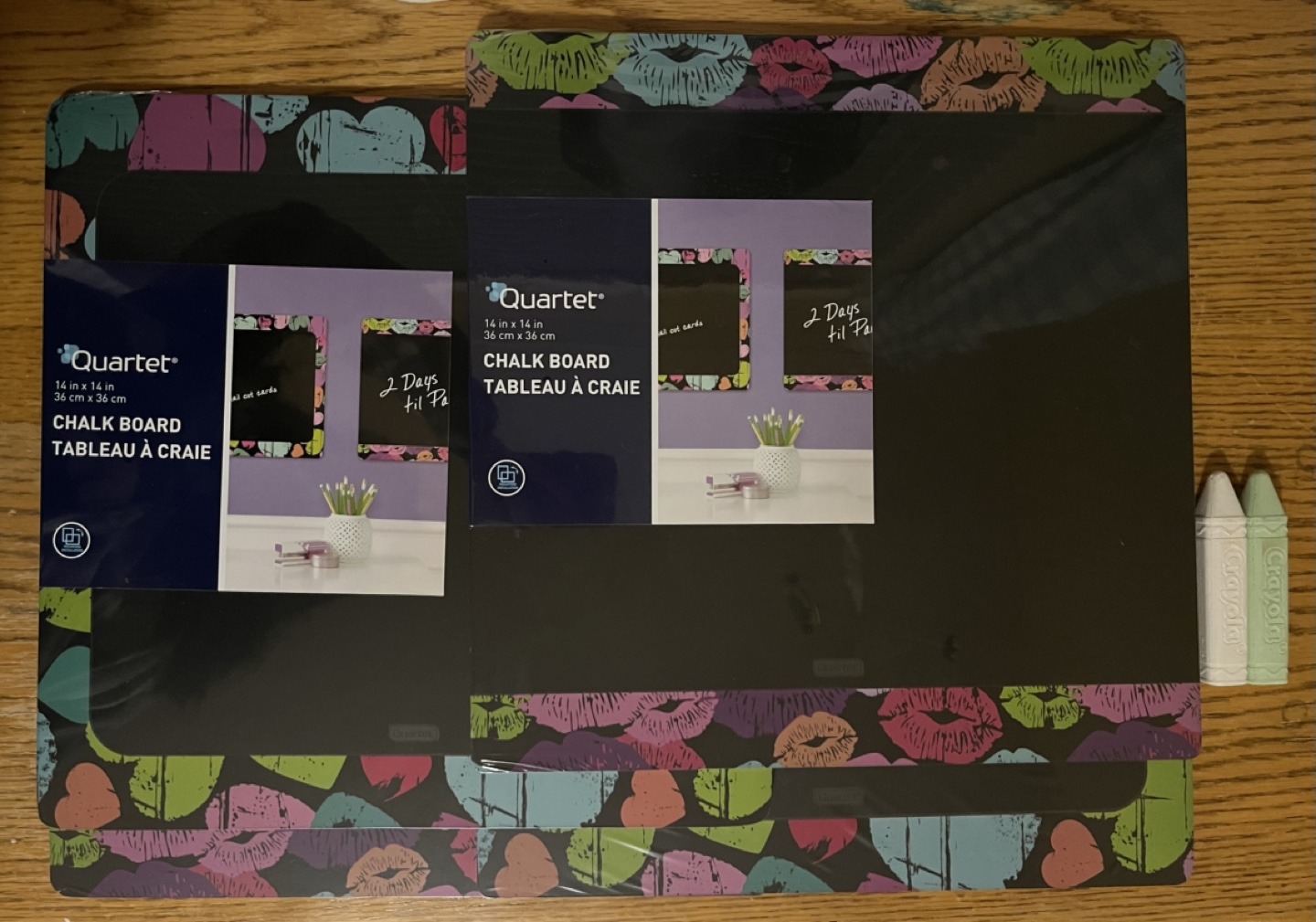 Two Quartet Chalkboards, 14x14 inch, Kiss Print