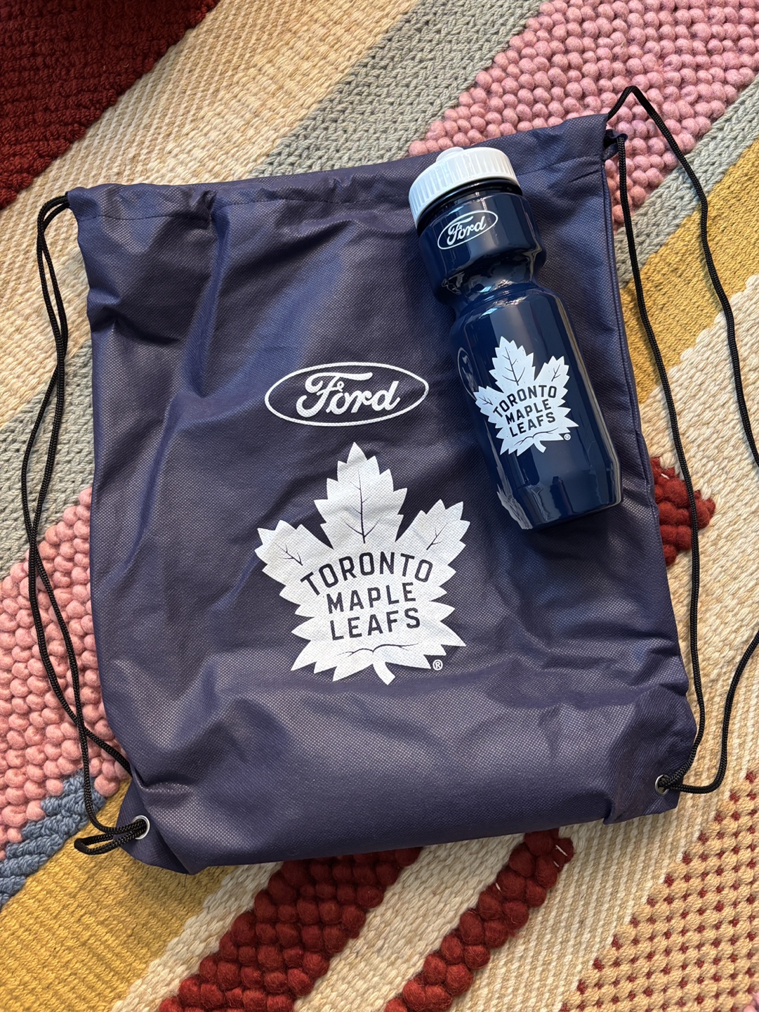 Plastic Toronto Maple Leafs bottle + bag #freecycle