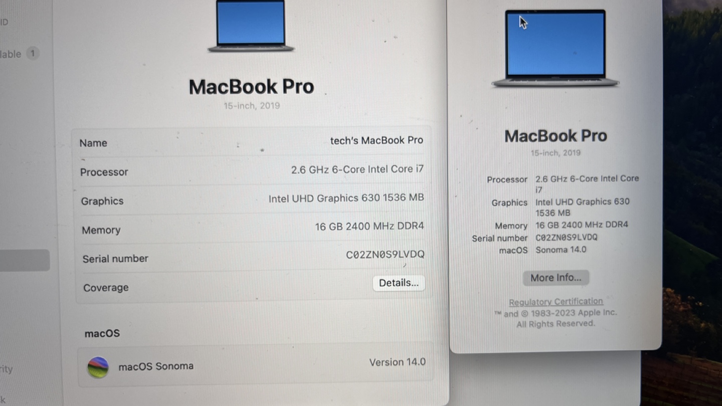 MacBook Pro 15-inch 2019