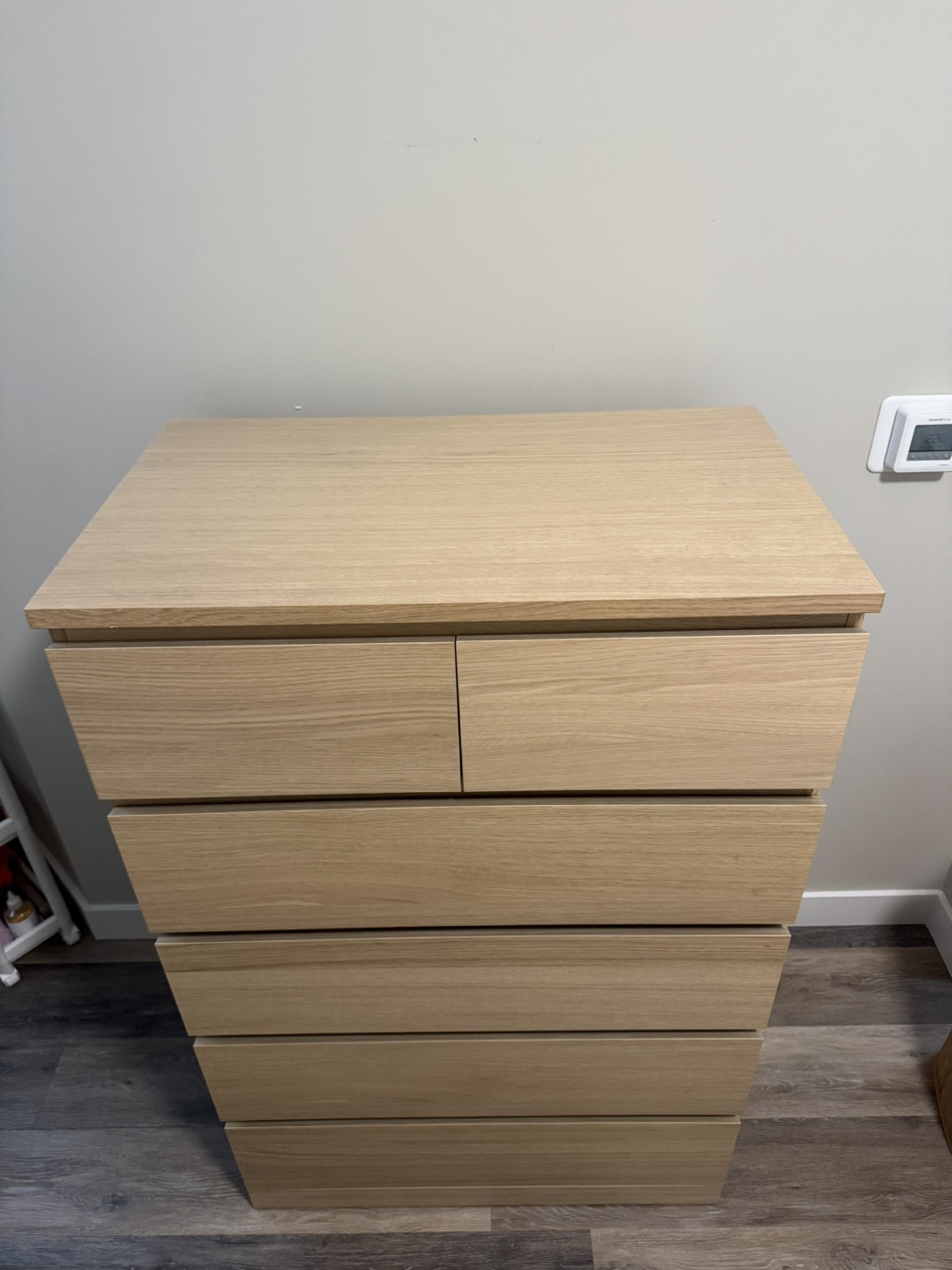 IKEA MALM 6-drawer Chest - White Stained/Oak Veneer - photo 3