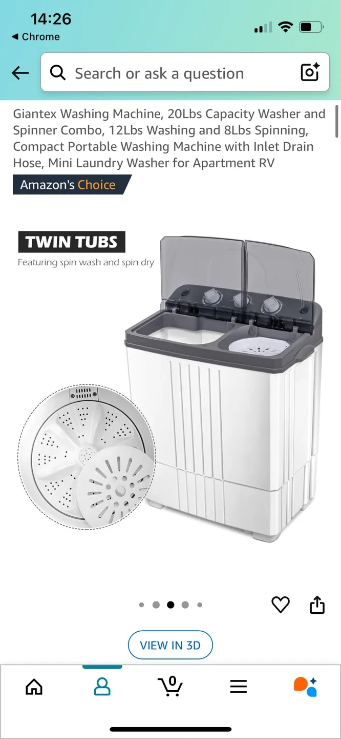 Compact Portable Washing Machine, wash and spin thumbnail