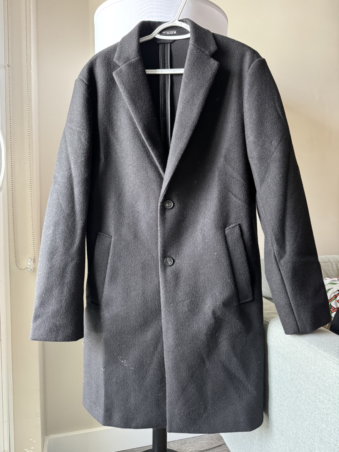 ZARA Men's Black Overcoat
