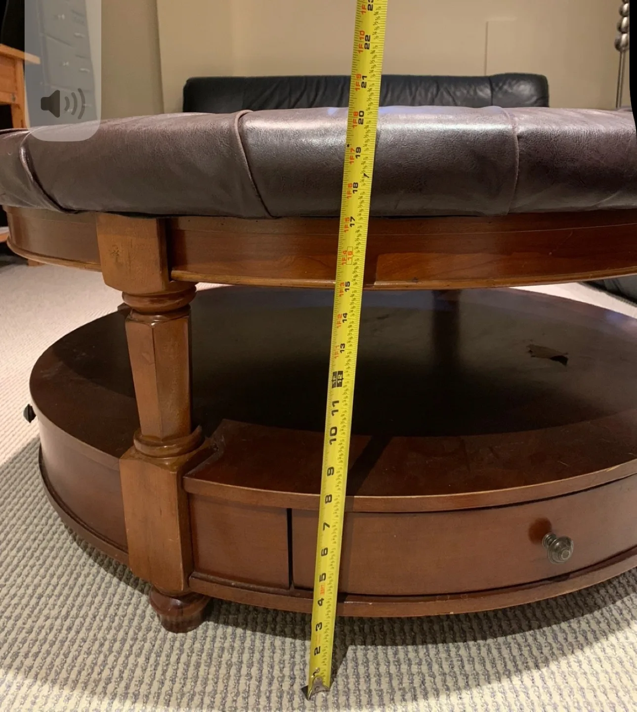 Round Ottoman Coffee Table with Storage image indicator(4)