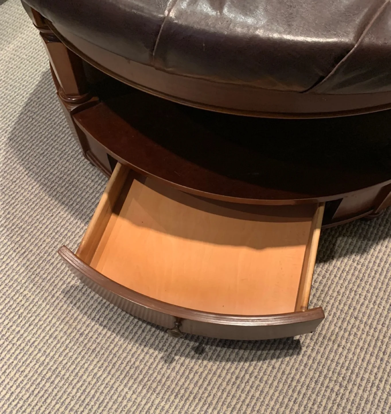 Round Ottoman Coffee Table with Storage image indicator(2)