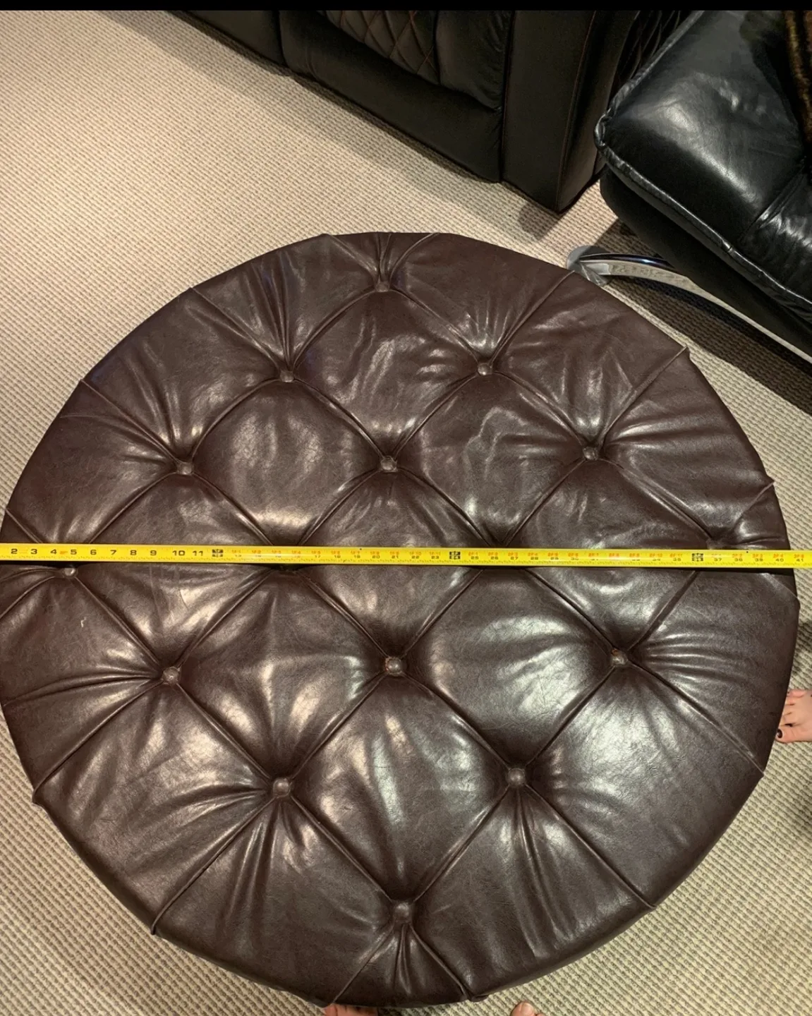 Round Ottoman Coffee Table with Storage image indicator(3)