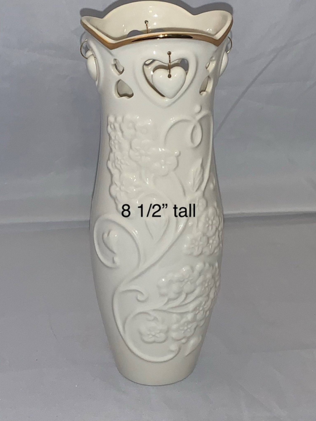 Lenox Floating Hearts Vase 8 1/2" Tall - photo 3