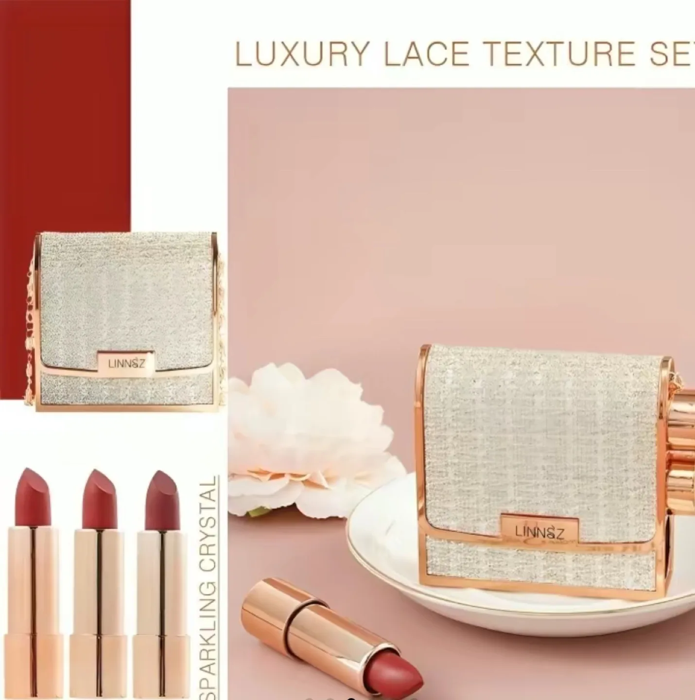 LINN&Z Luxury Lipstick Set with Chain Bag image indicator(4)