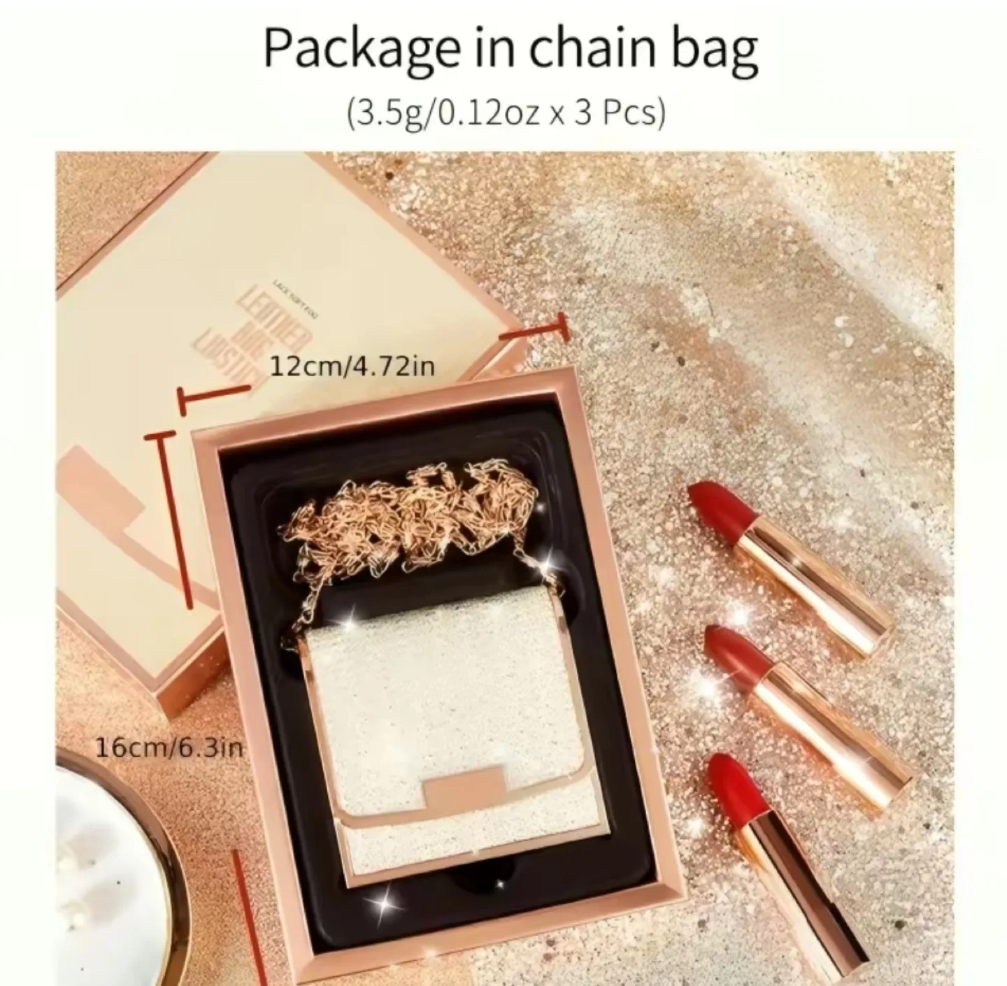 LINN&Z Luxury Lipstick Set with Chain Bag image indicator(3)