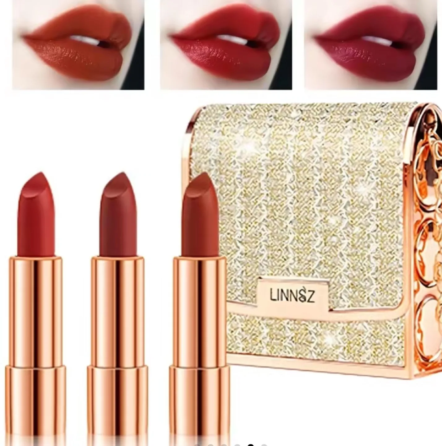 LINN&Z Luxury Lipstick Set with Chain Bag image indicator(2)