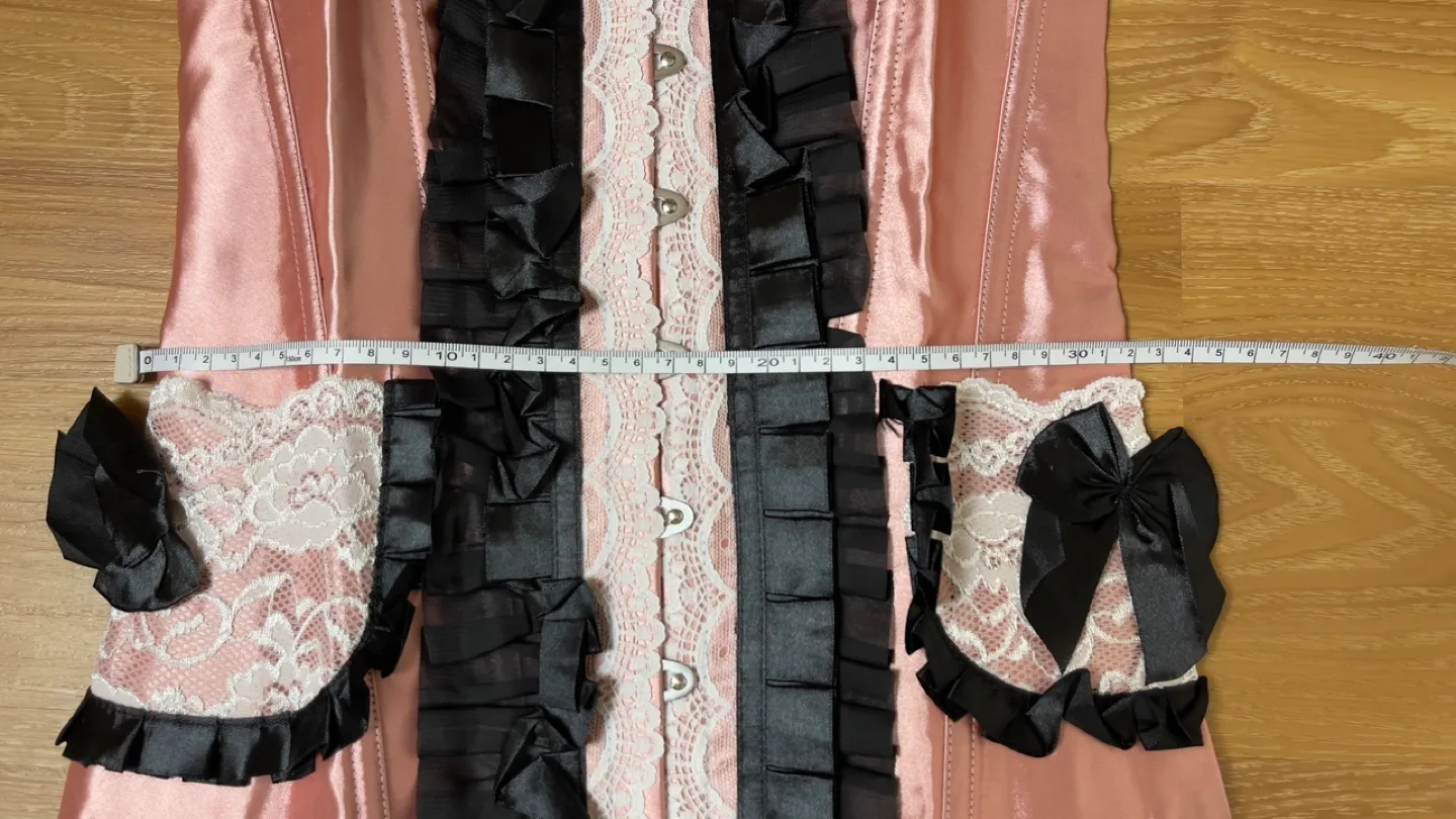 Pink and Black Satin Corset with Lace Detail image indicator(6)