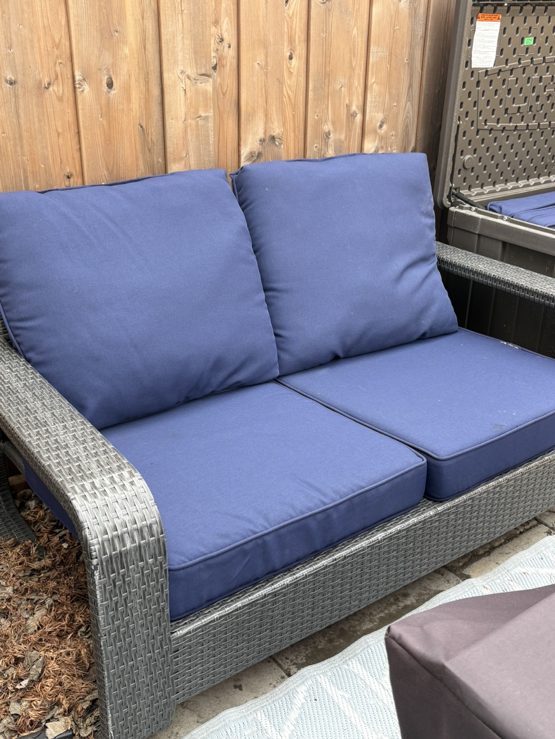 Outdoor Wicker Patio Set - Loveseat and Two Armchairs
