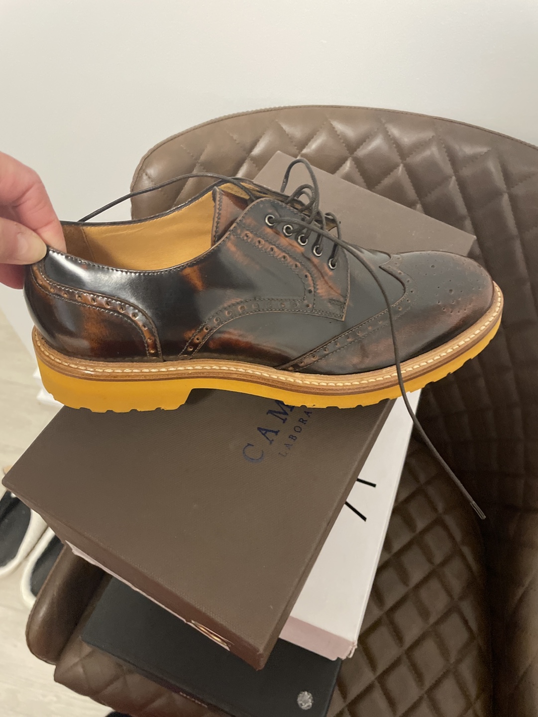 Camperlenga Women's Brown Leather Oxford Shoes - Size 39 - photo 2