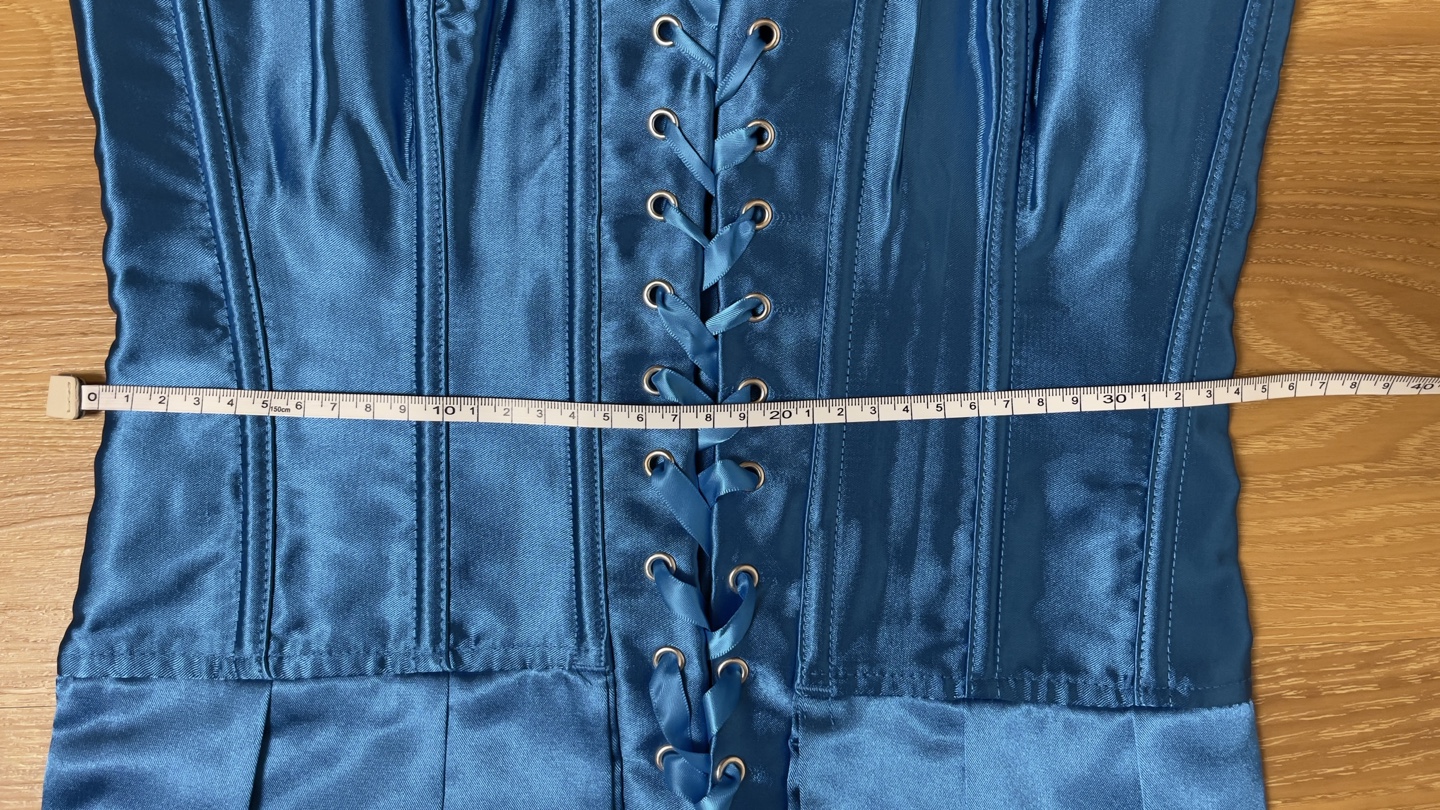 Blue Satin Corset with Lace-up Back - photo 4