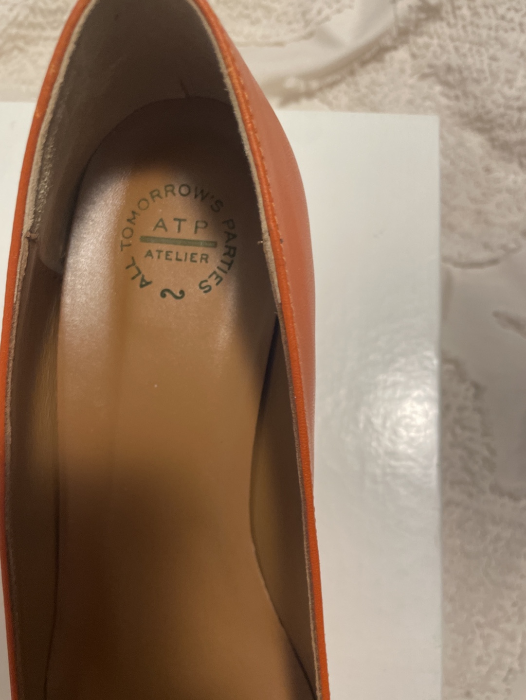 ATP Atelier Burnt Orange Leather Heels, Size 39 - photo 5
