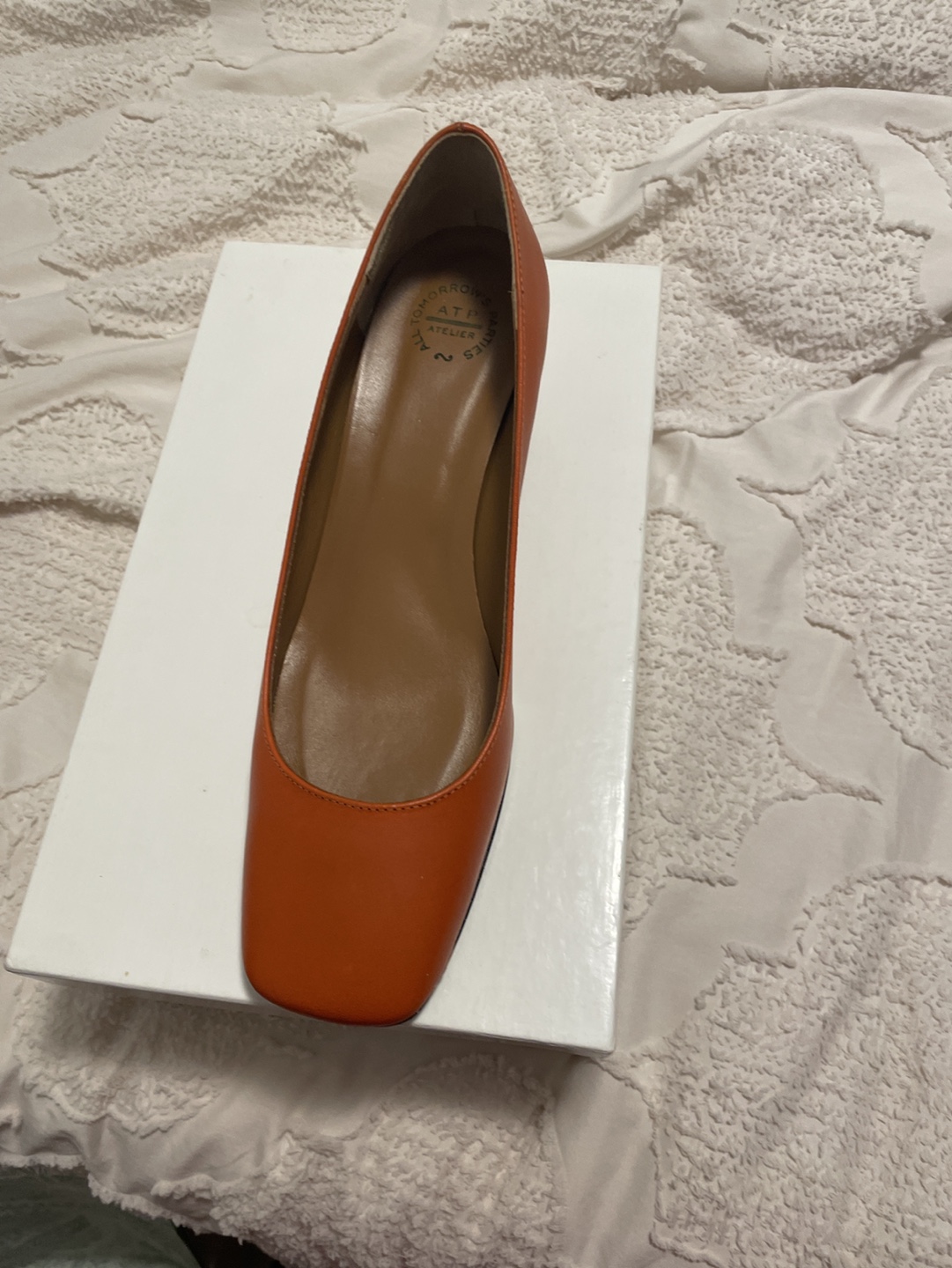 ATP Atelier Burnt Orange Leather Heels, Size 39 - photo 3
