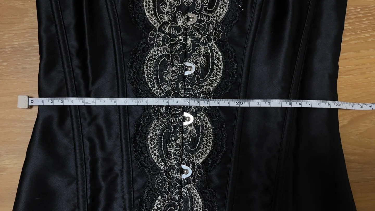 Black Satin Corset with Lace Detail image indicator(4)