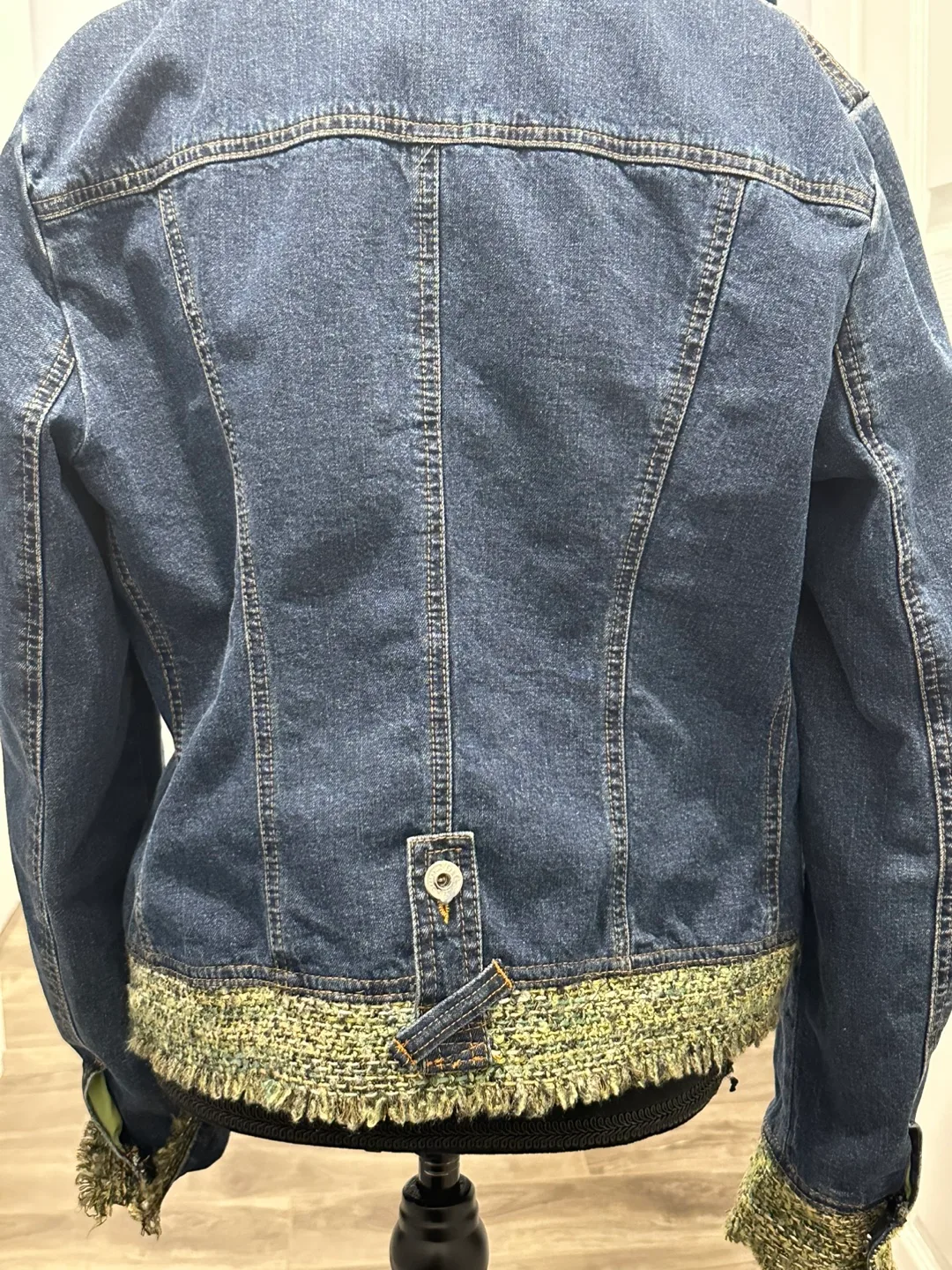 Dolce & Gabbana Denim Jacket with Tweed Detailing image indicator(3)