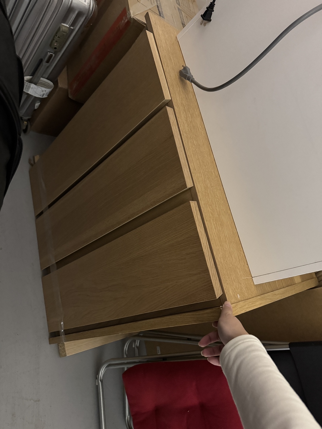 Three-Drawer Wooden Chest of Drawers