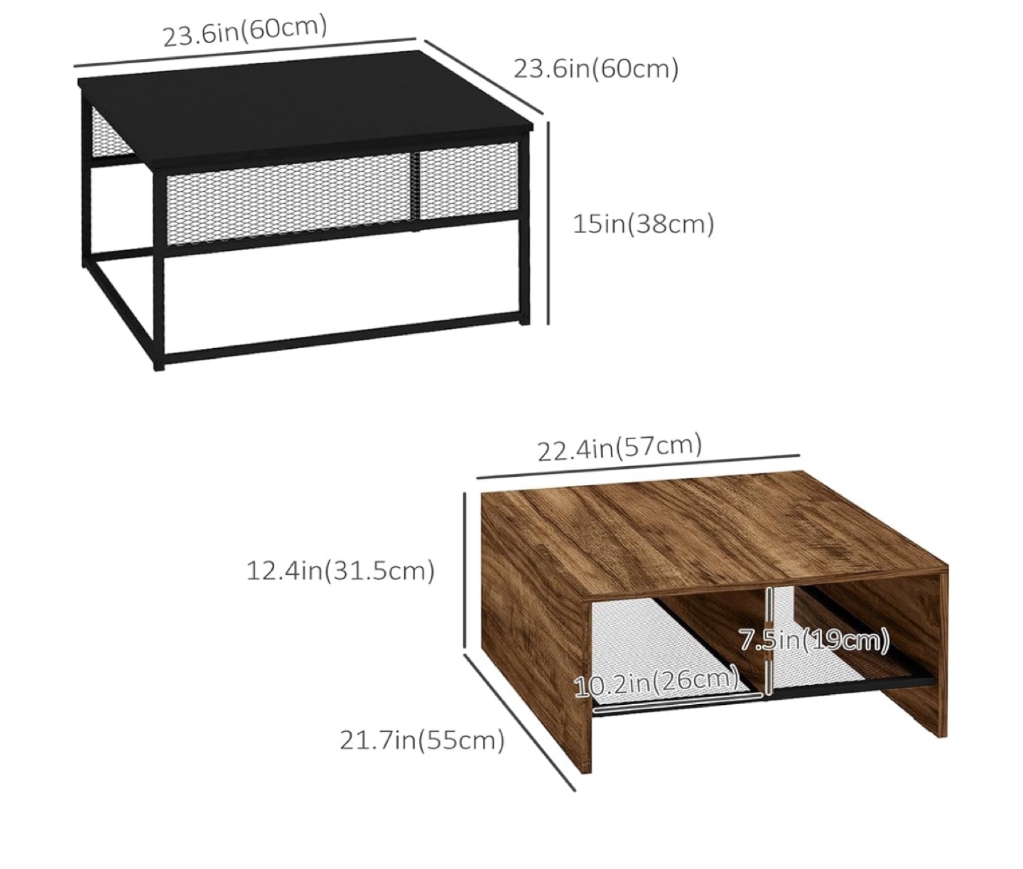 HOMCOM Nesting Coffee Tables Set of 2 - photo 4