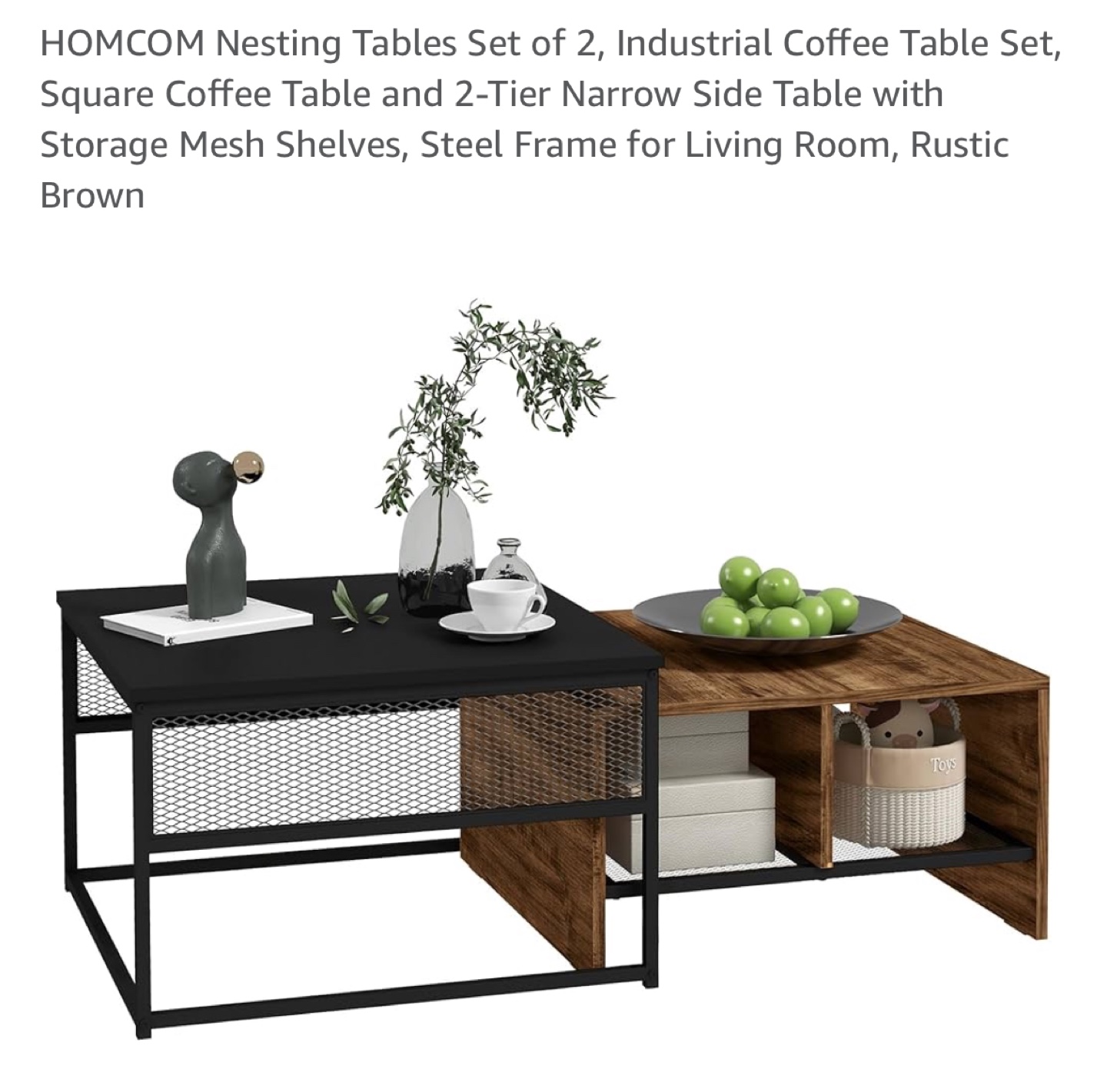 HOMCOM Nesting Coffee Tables Set of 2 - photo 5