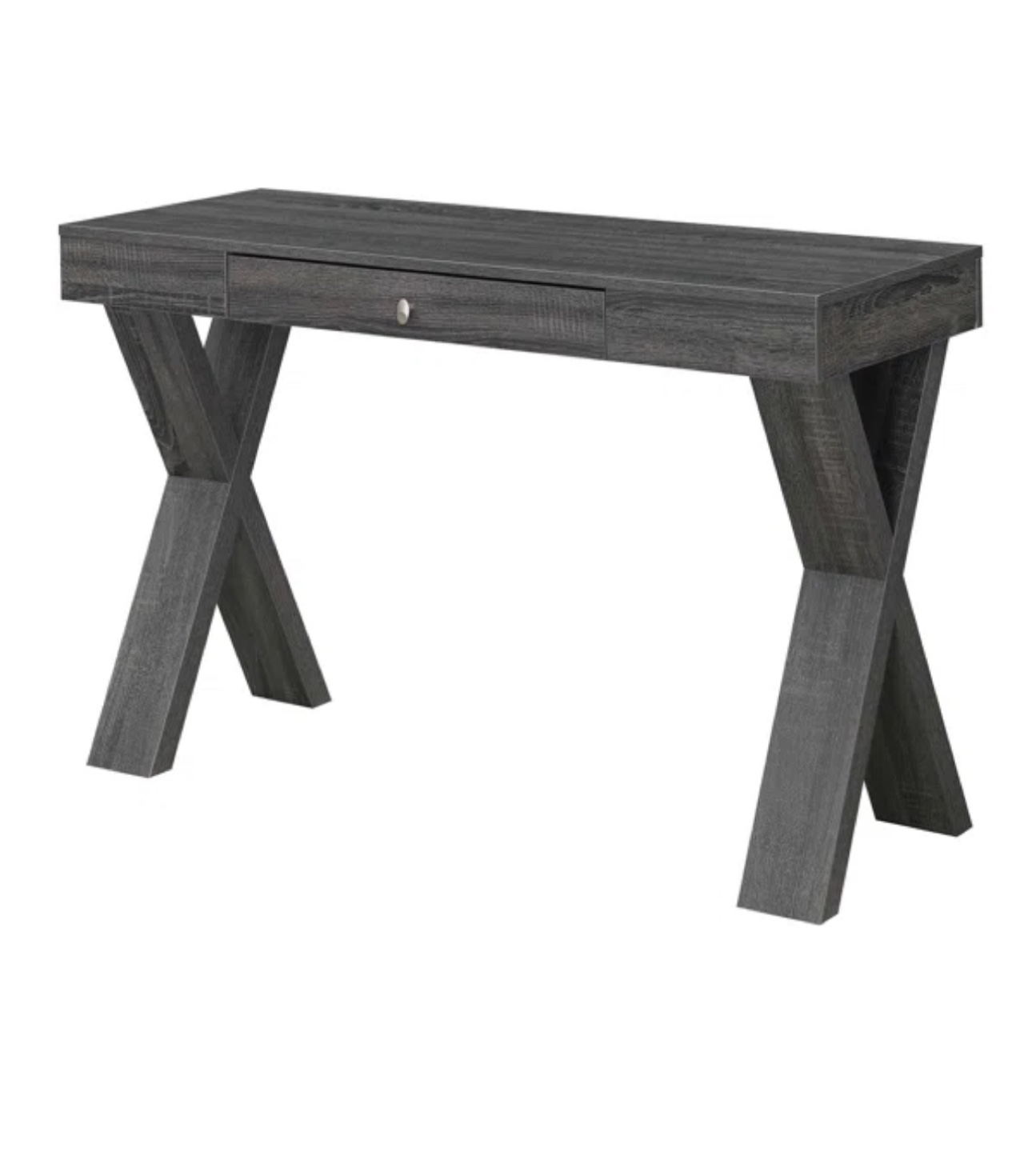 Modern Gray Writing Desk with X-Shaped Legs - photo 2