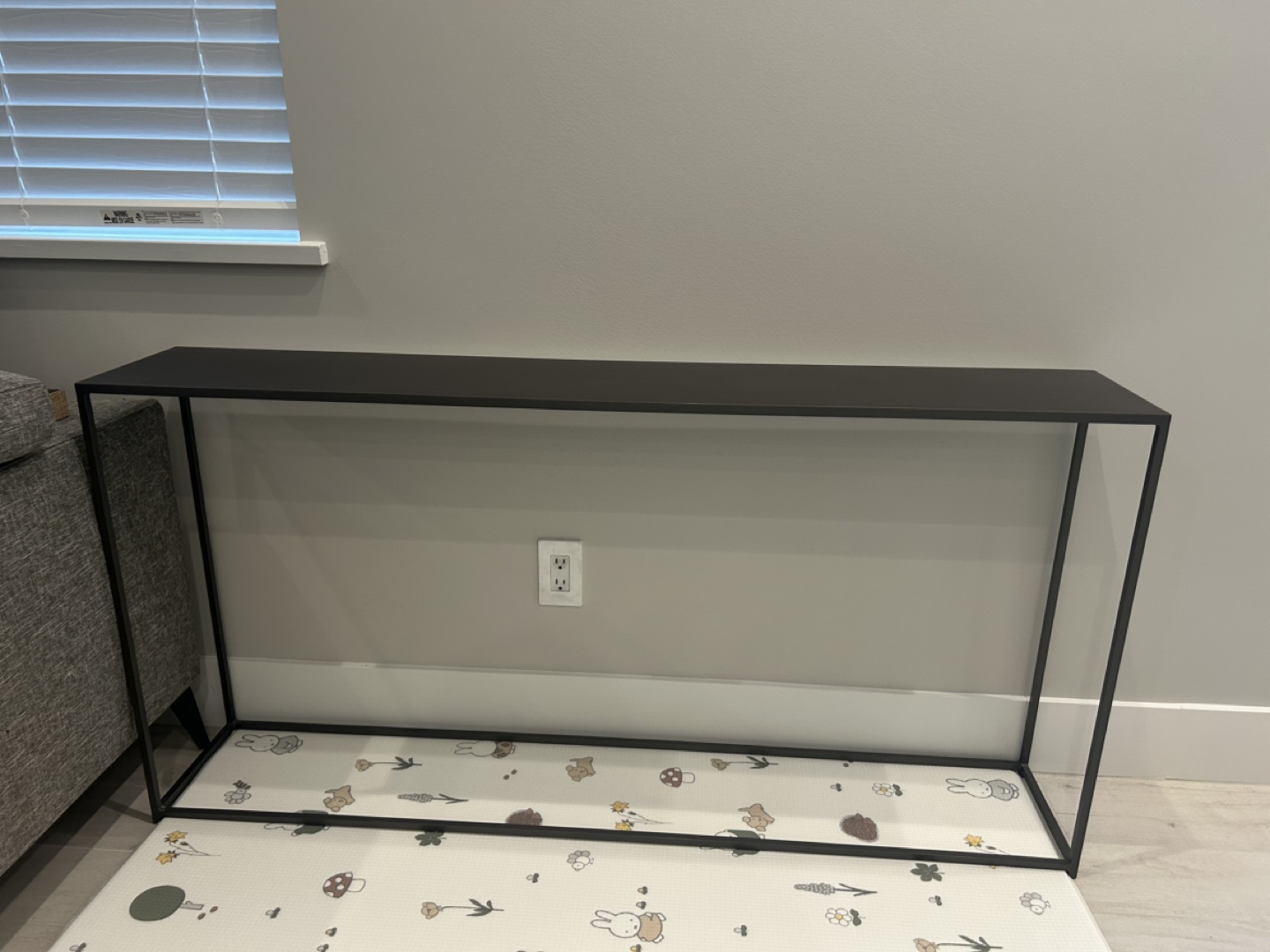 CB2 Mill Console Table in gunmetal grey