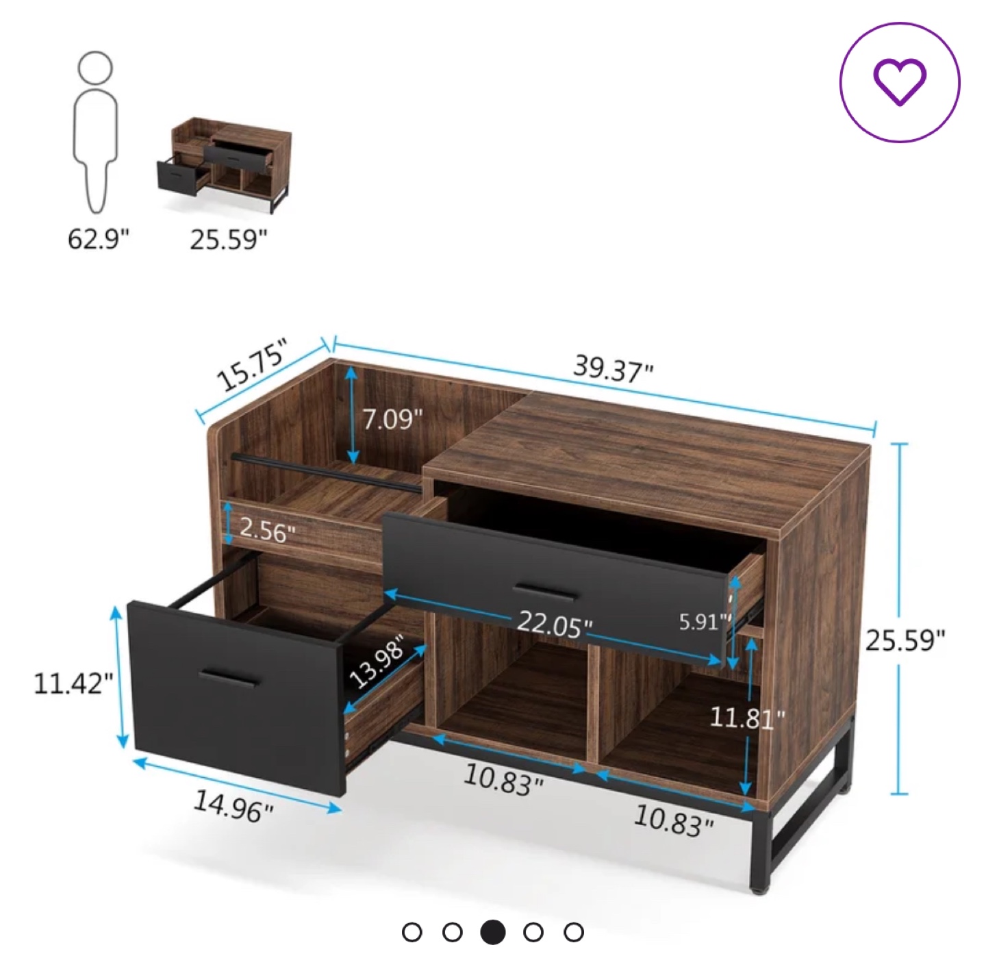 Rustic Brown & Black Storage Cabinet - photo 4