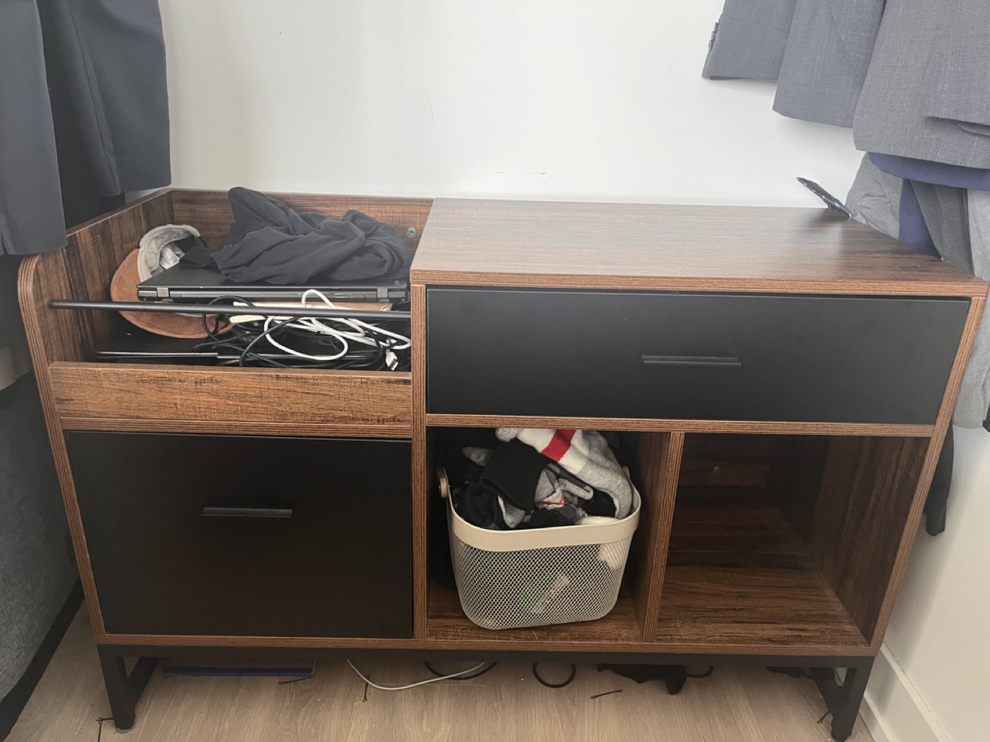 Rustic Brown & Black Storage Cabinet