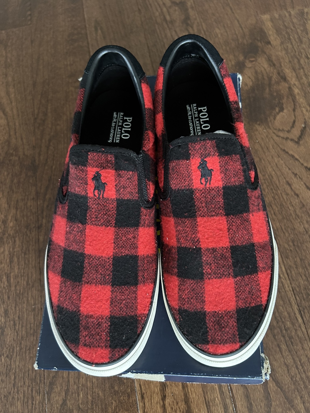 Polo Ralph Lauren Buffalo Check Slip-On Sneakers - Size 11