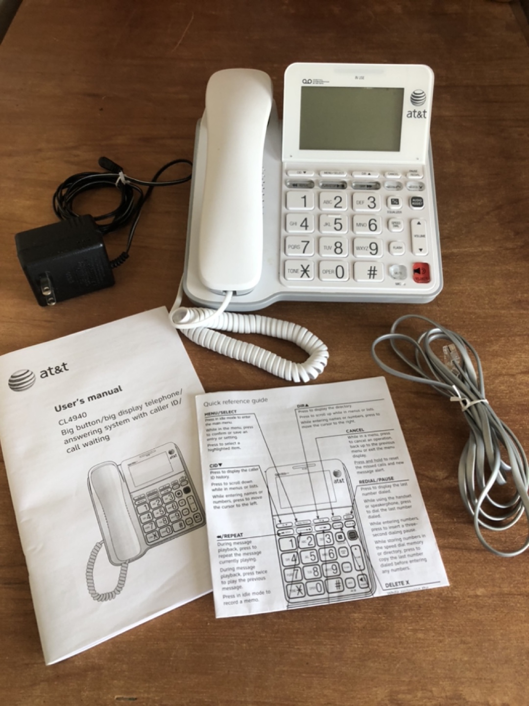 AT&T CL940 Big Button Corded Phone with Answering System