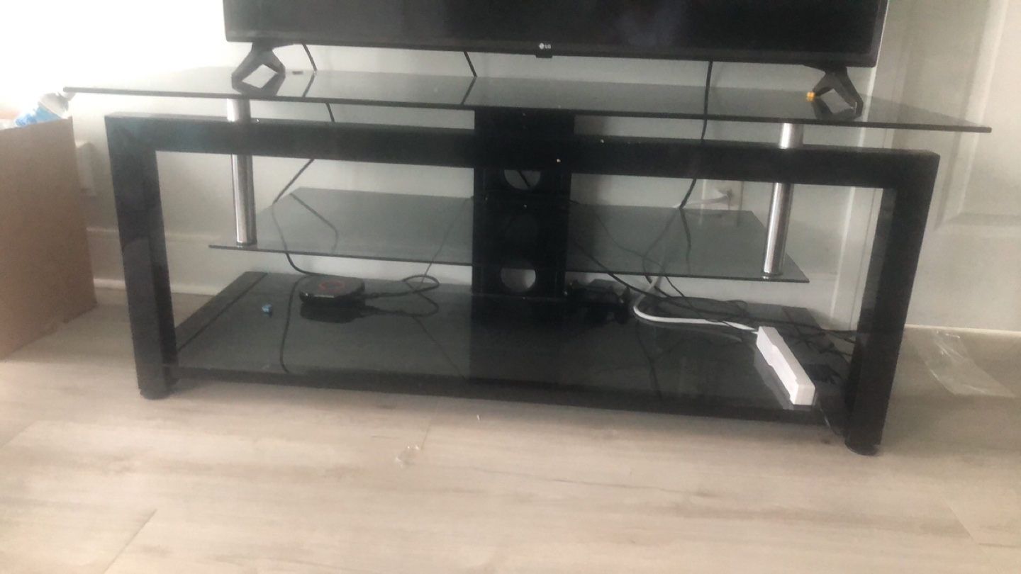Black Glass TV Stand