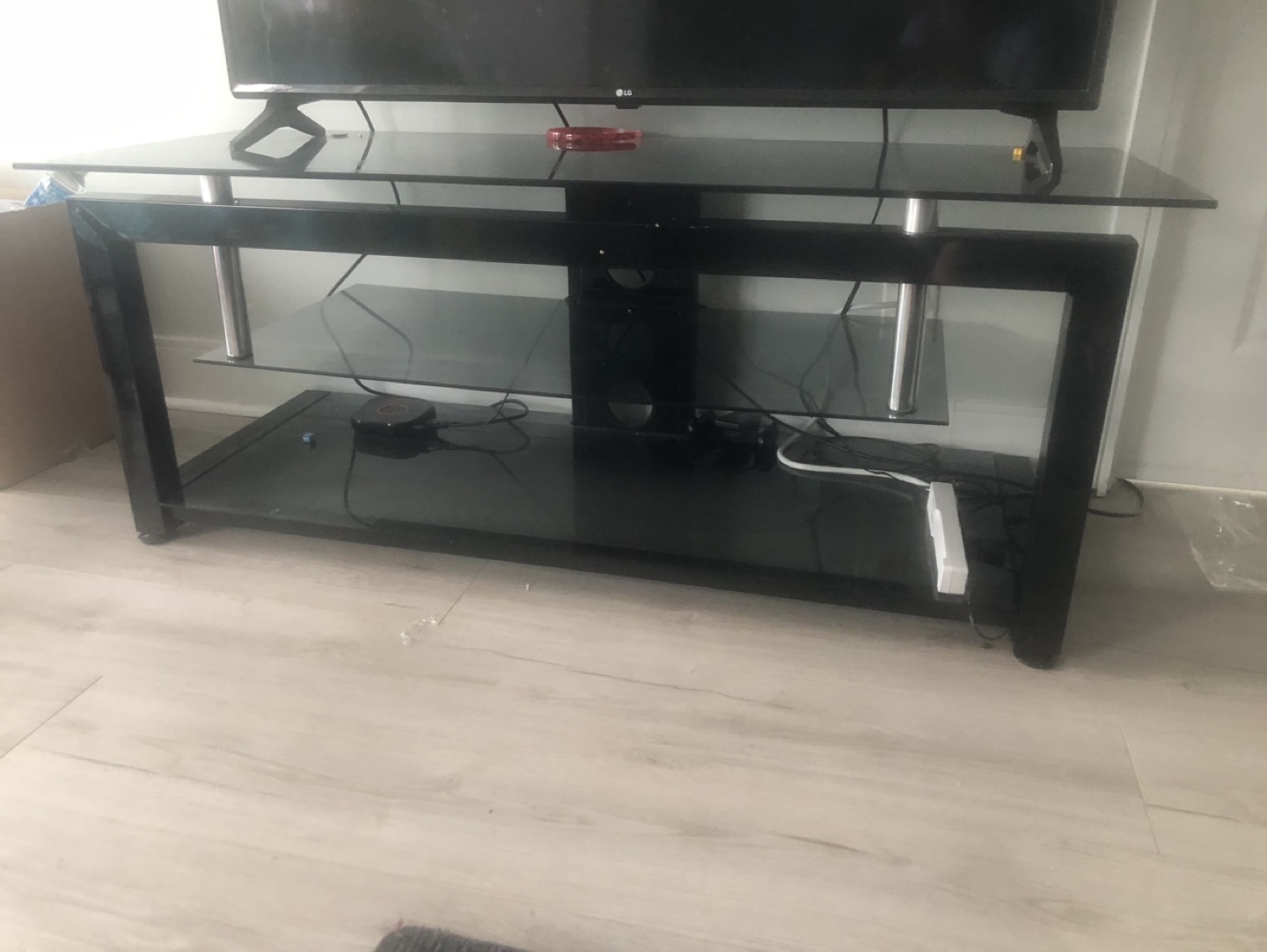 Black Glass TV Stand - photo 3