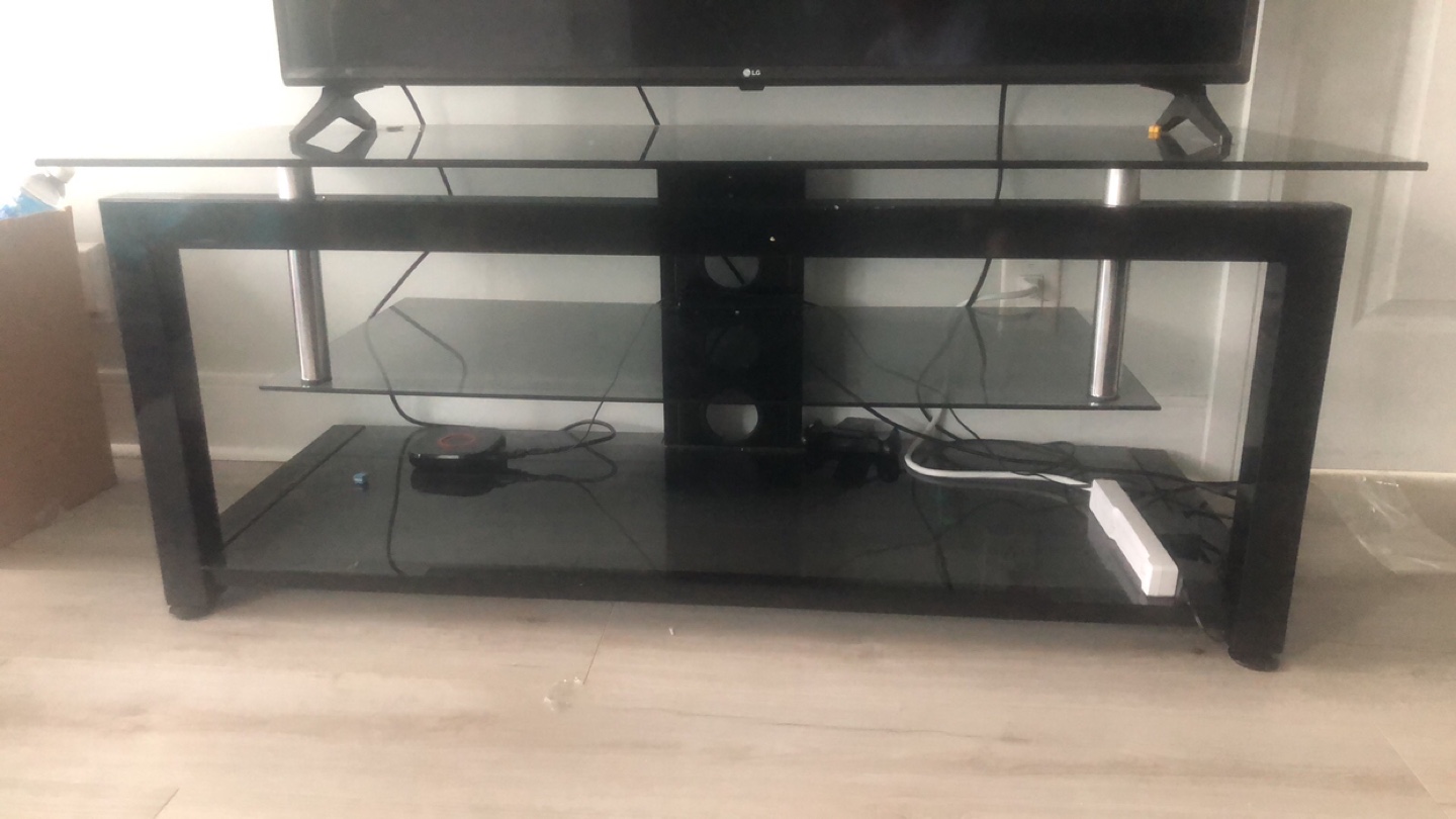 Black Glass TV Stand - photo 4