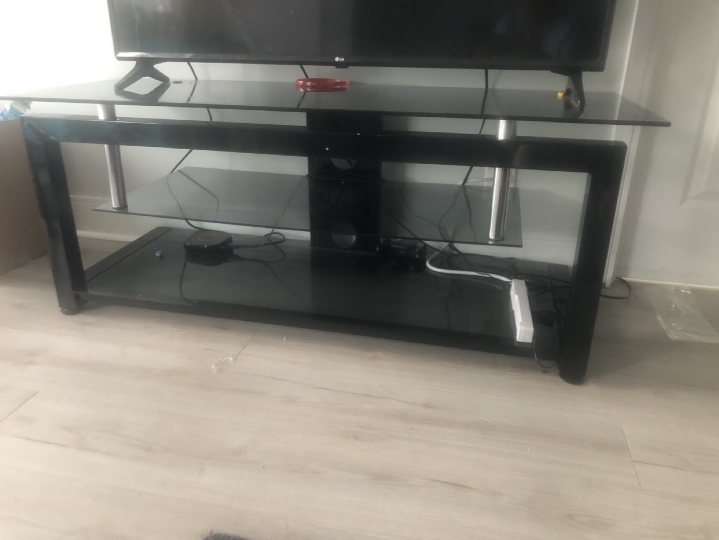 Black Glass TV Stand - photo 5