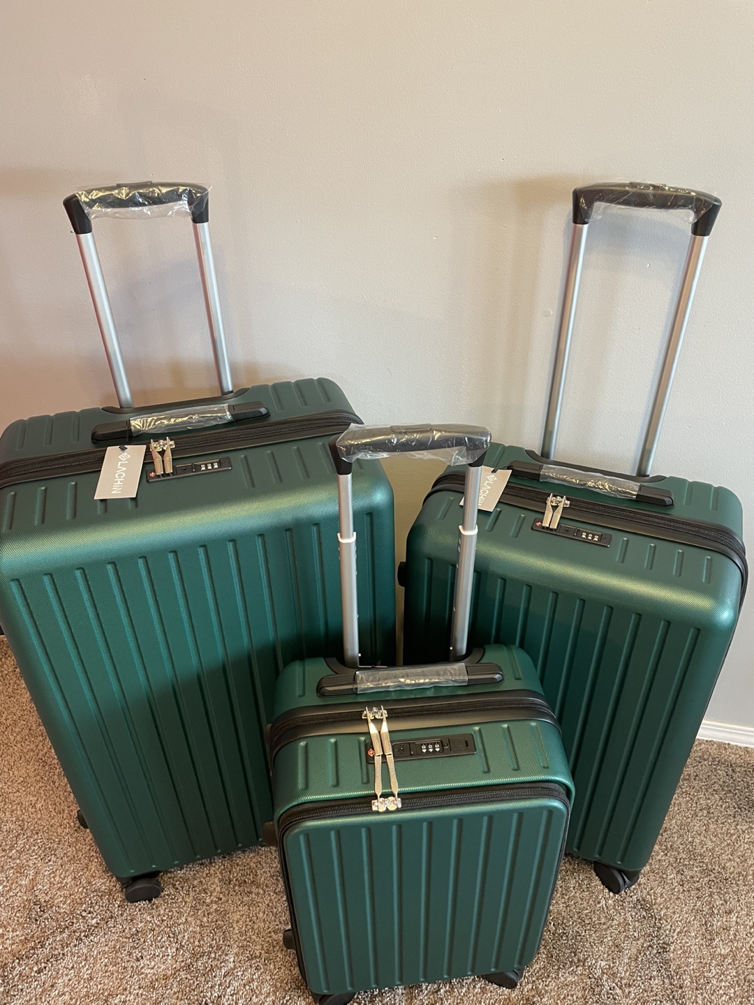 LACHIN 3-Piece Luggage Set - Dark Green Suitcases - photo 2