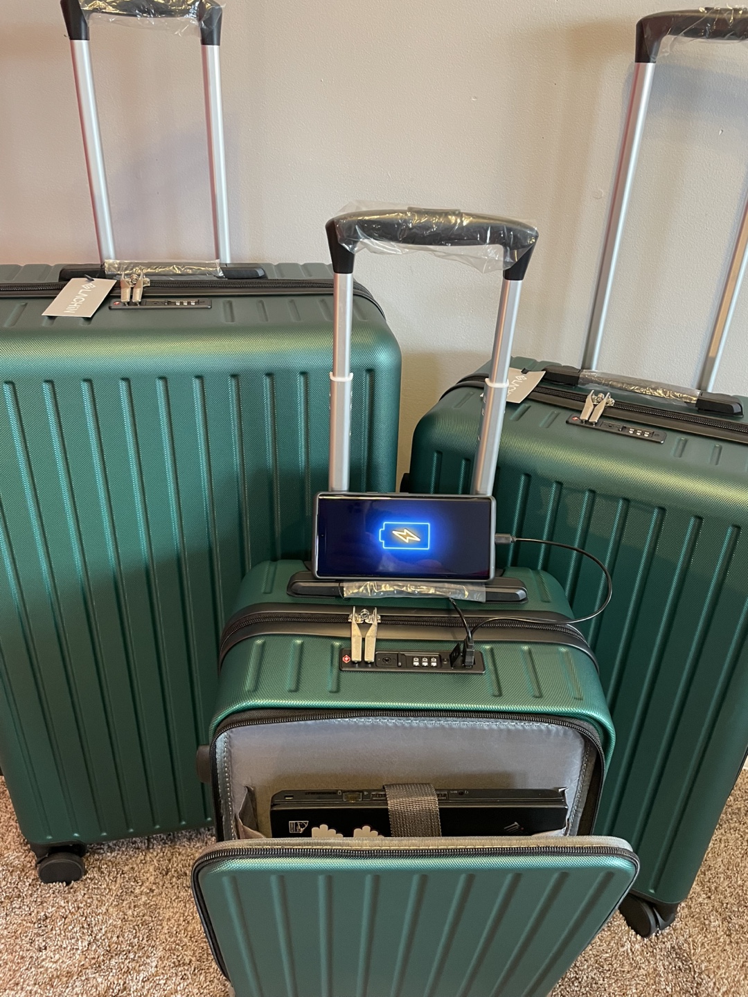 LACHIN 3-Piece Luggage Set - Dark Green Suitcases - photo 3