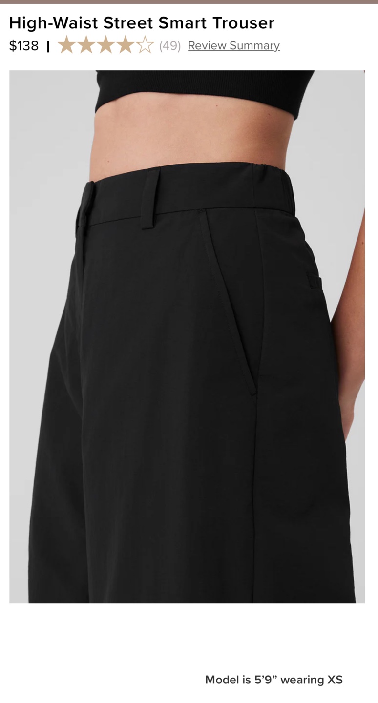 Alo Yoga High-Waist Street Smart Trousers - Black - XS - photo 4
