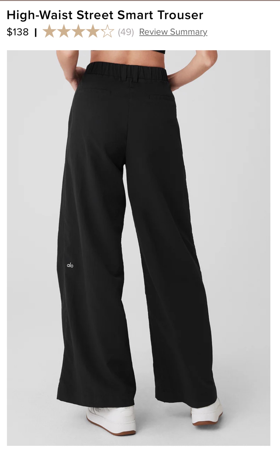Alo Yoga High-Waist Street Smart Trousers - Black - XS - photo 2