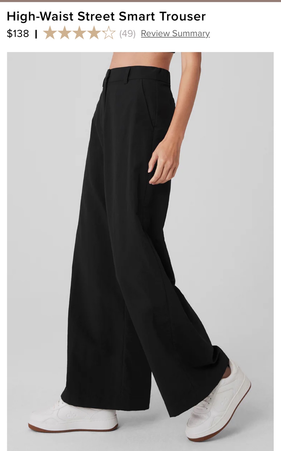 Alo Yoga High-Waist Street Smart Trousers - Black - XS - photo 3