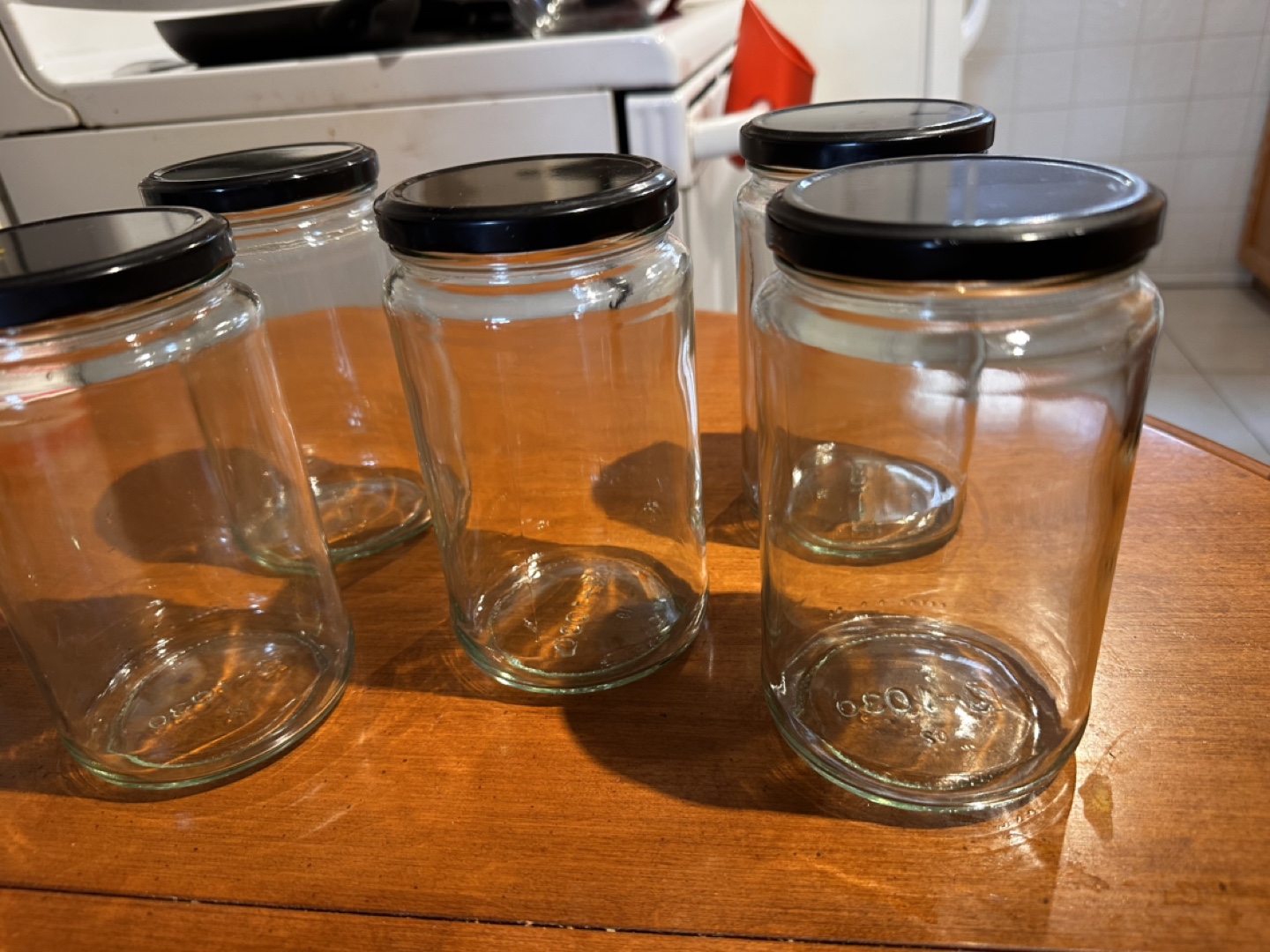 Glass Jars with Black Lids -5💚