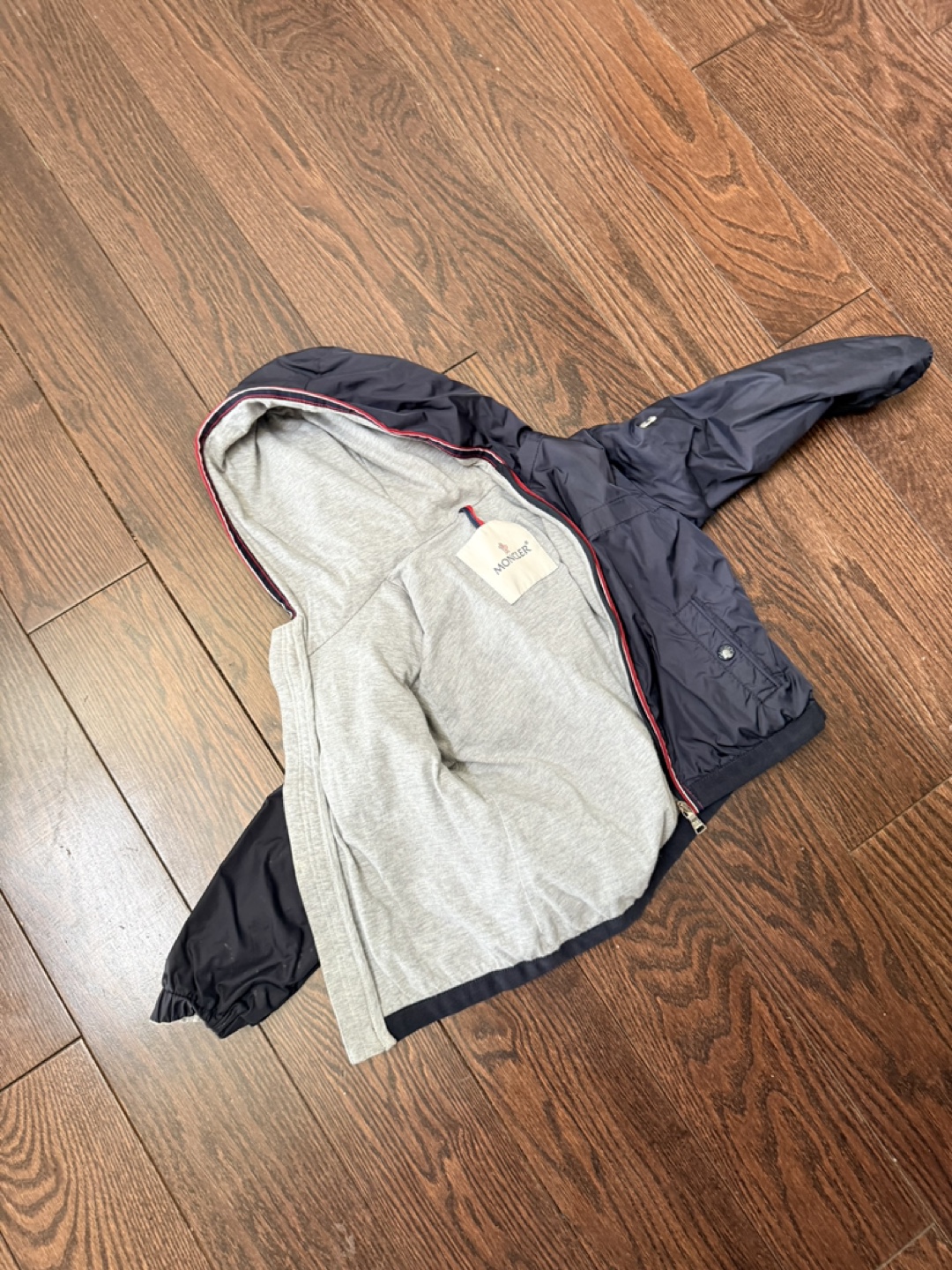 Anton Moncler Kids' Navy Blue Hooded Rain Jacket, Size 2T - photo 3