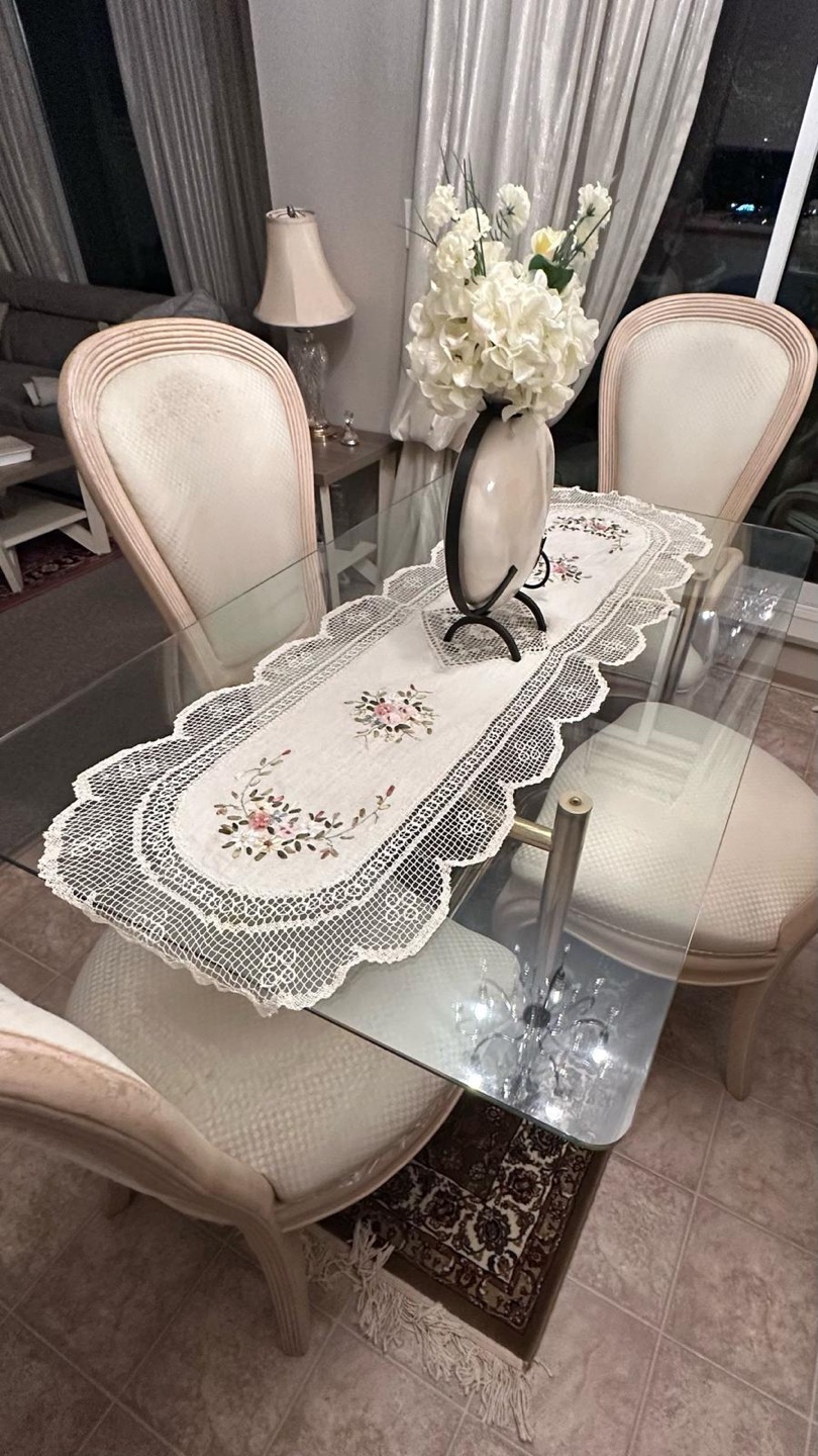 Elegant 5-Piece Dining Set with Glass Top Table