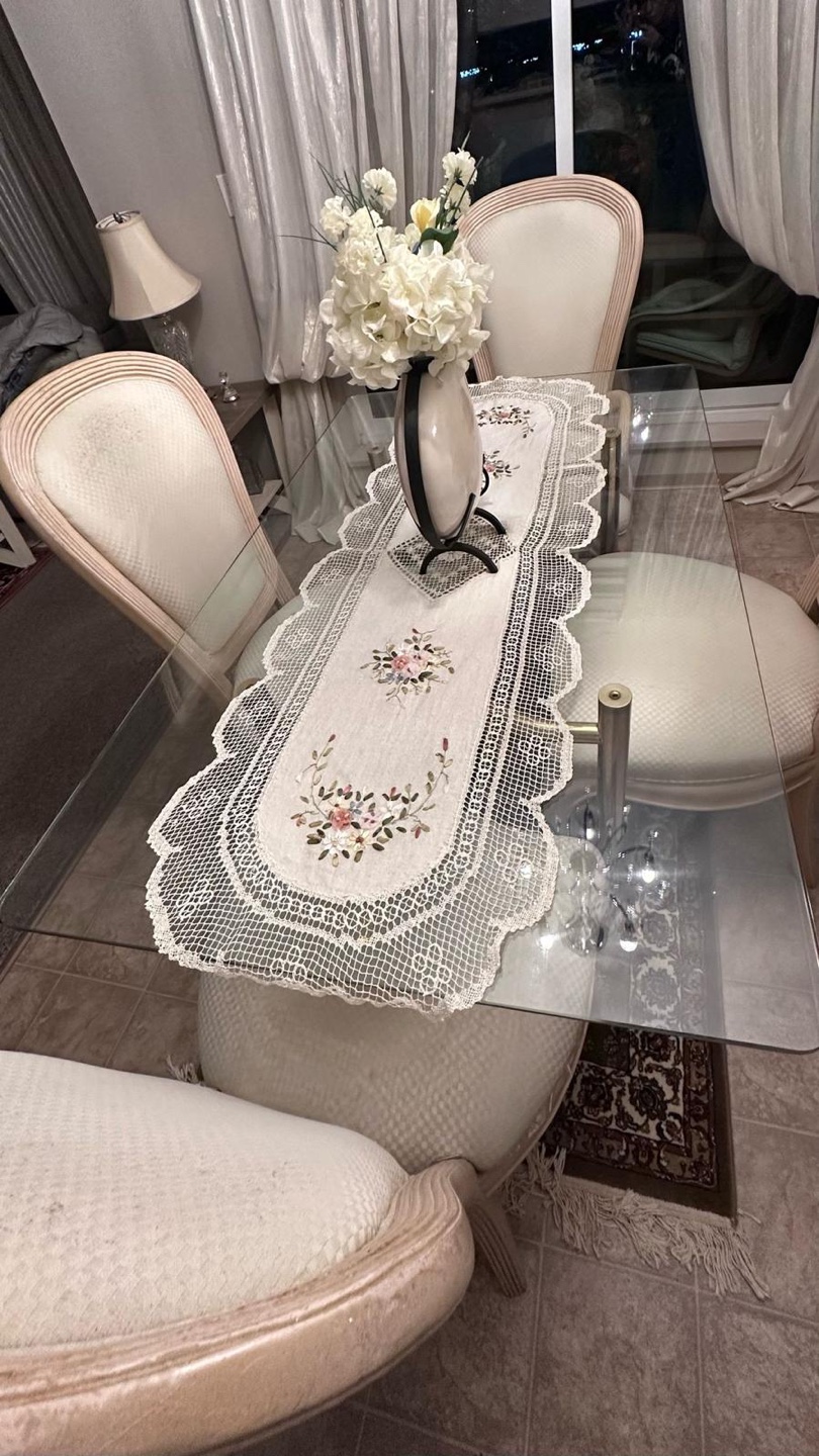 Elegant 5-Piece Dining Set with Glass Top Table - photo 3