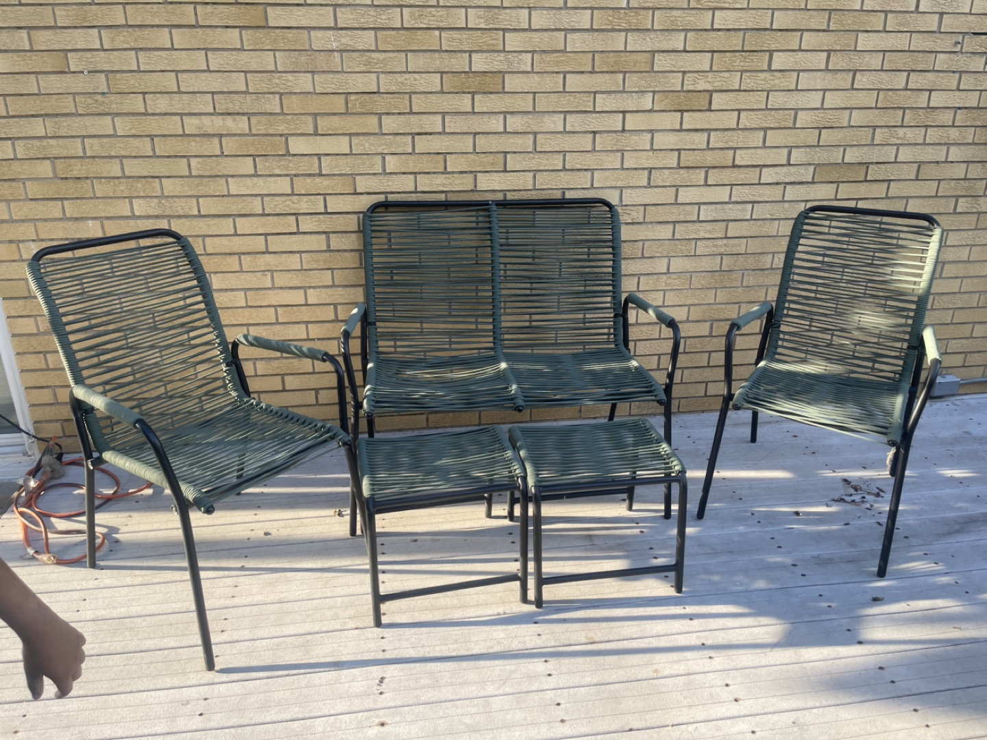 Outdoor Patio Conversation Set - 2 Chairs, Loveseat, & Ottoman - photo 4