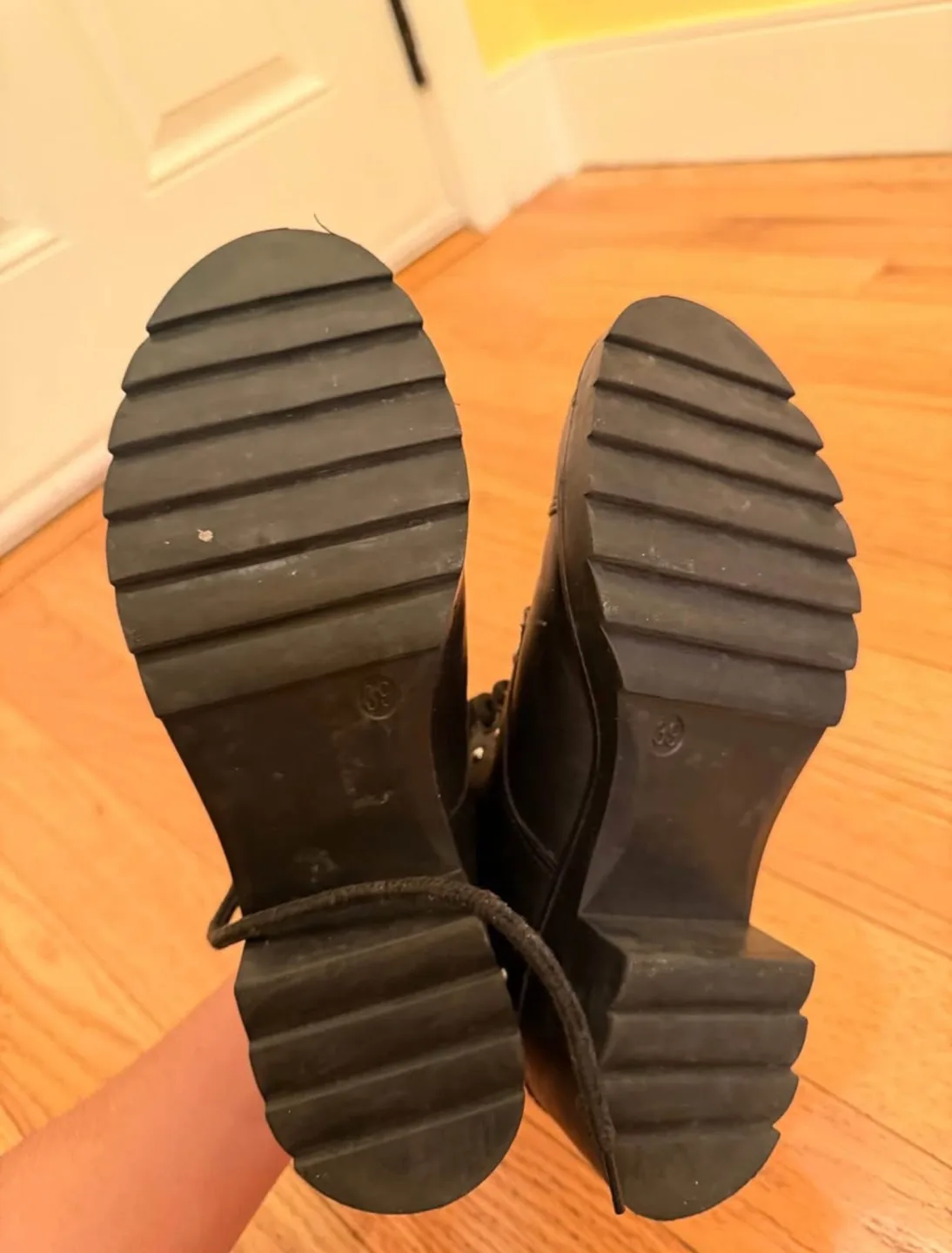 Black Studded Lace-Up Boots image indicator(4)