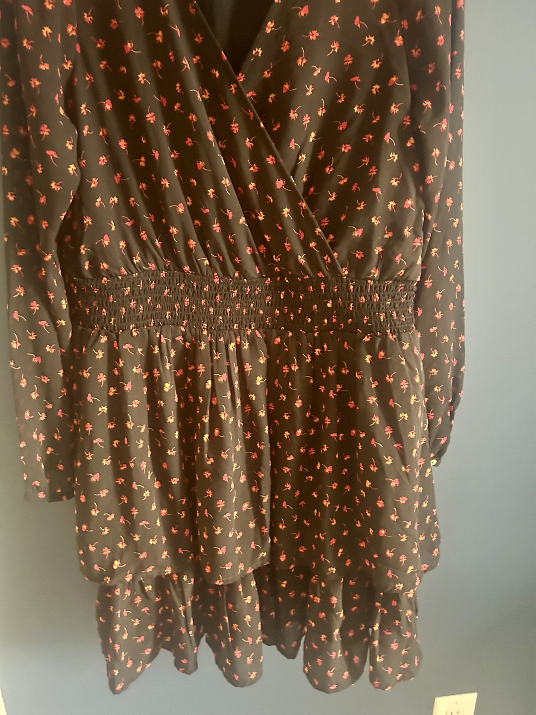 ONLY Black Floral Wrap Dress - photo 3