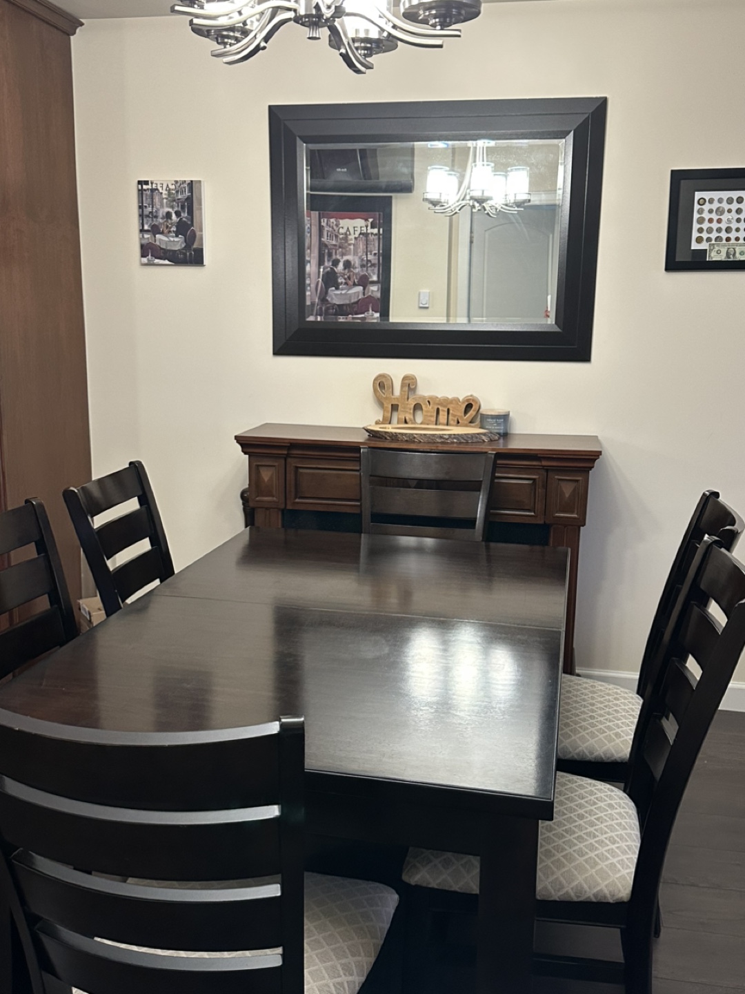 6-Piece Dining Set - Dark Brown Table and Chairs - photo 3