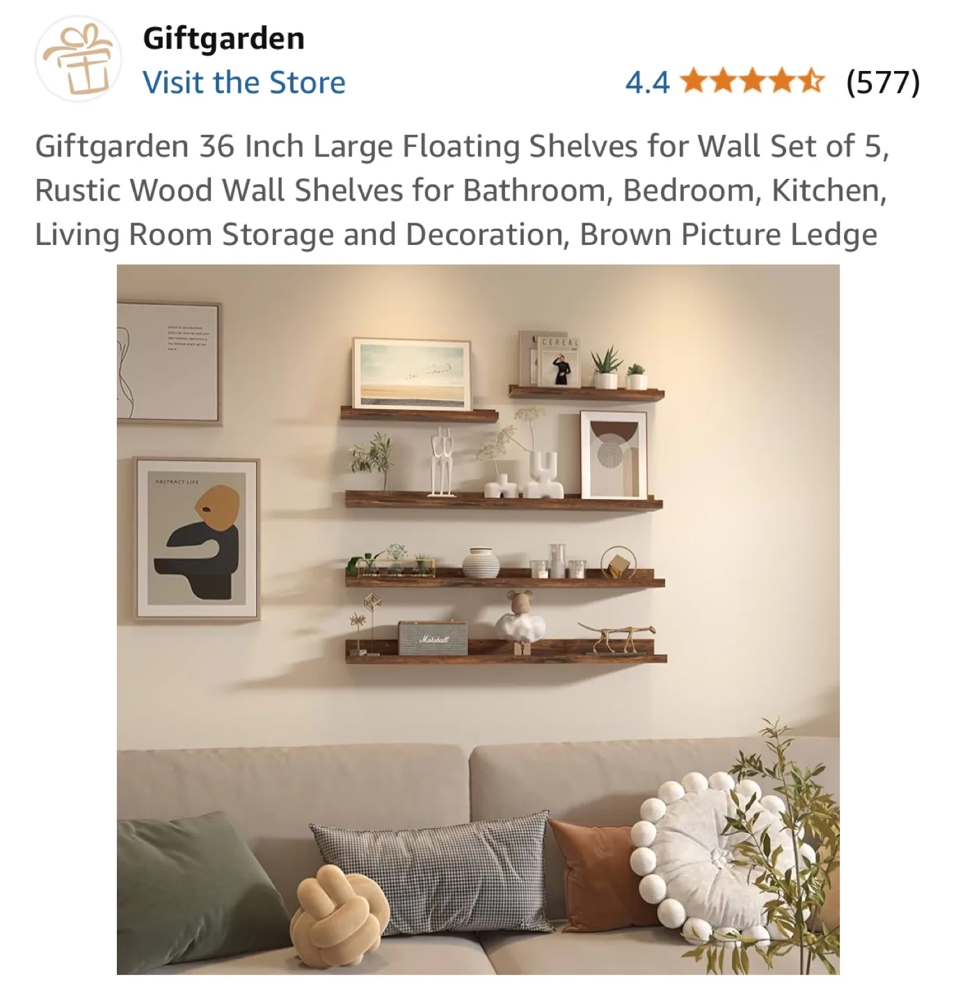 Giftgarden Floating Shelves Set of 5 image indicator(4)